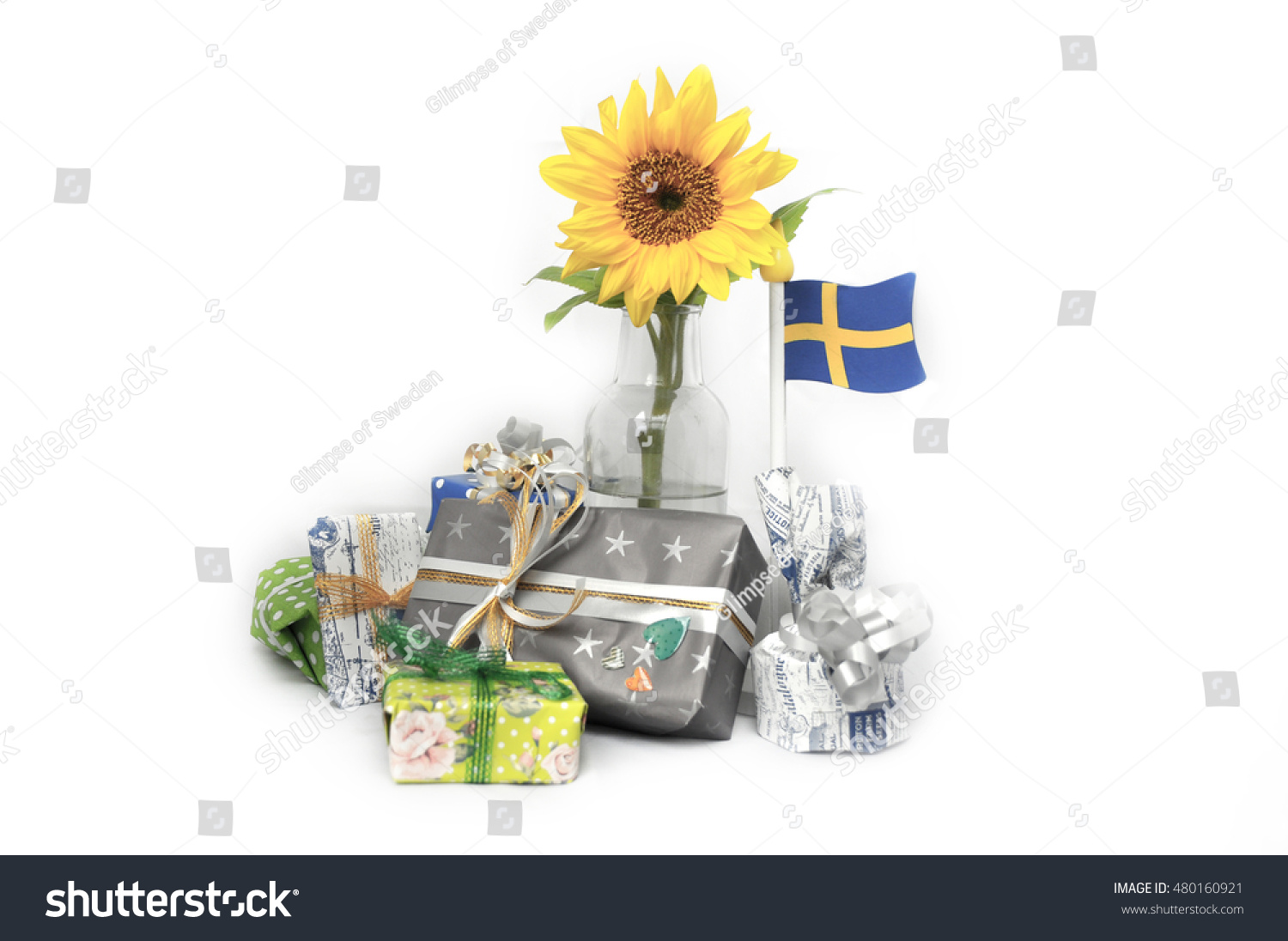 Happy Birthday Gifts Sunflower Swedish Flag Stock Photo Edit Now