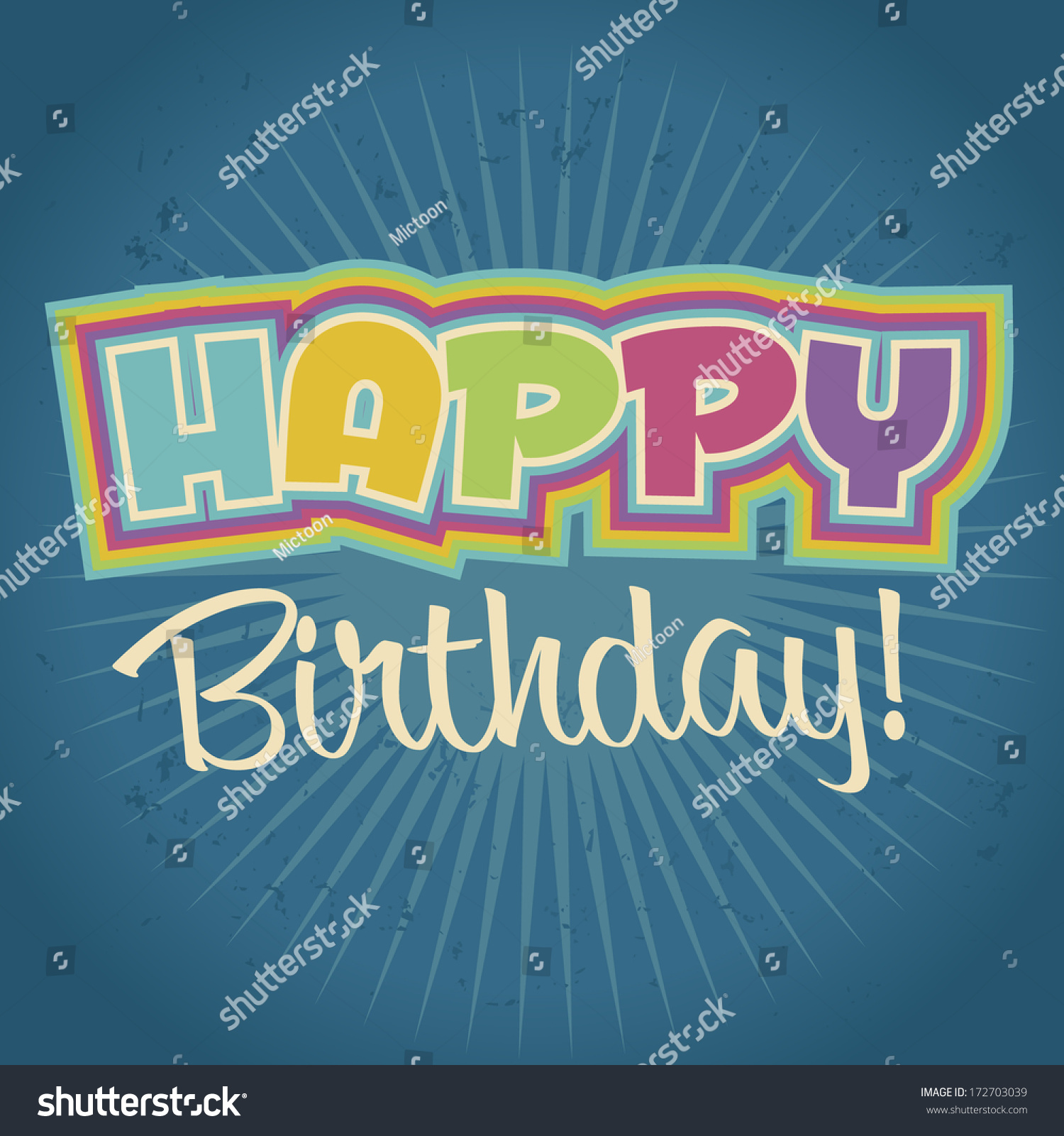 Happy Birthday Greeting Card Stock Photo 172703039 : Shutterstock