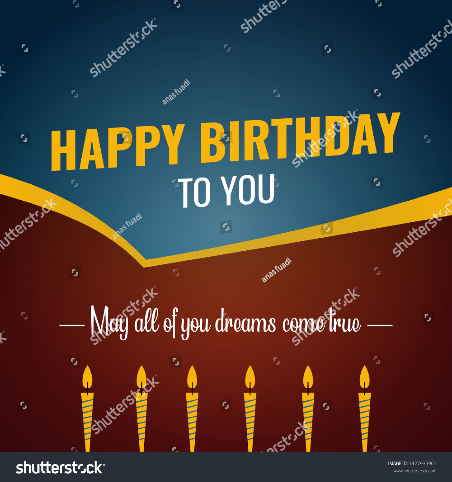 Happy Birthday Greeting Card May All Stock Illustration