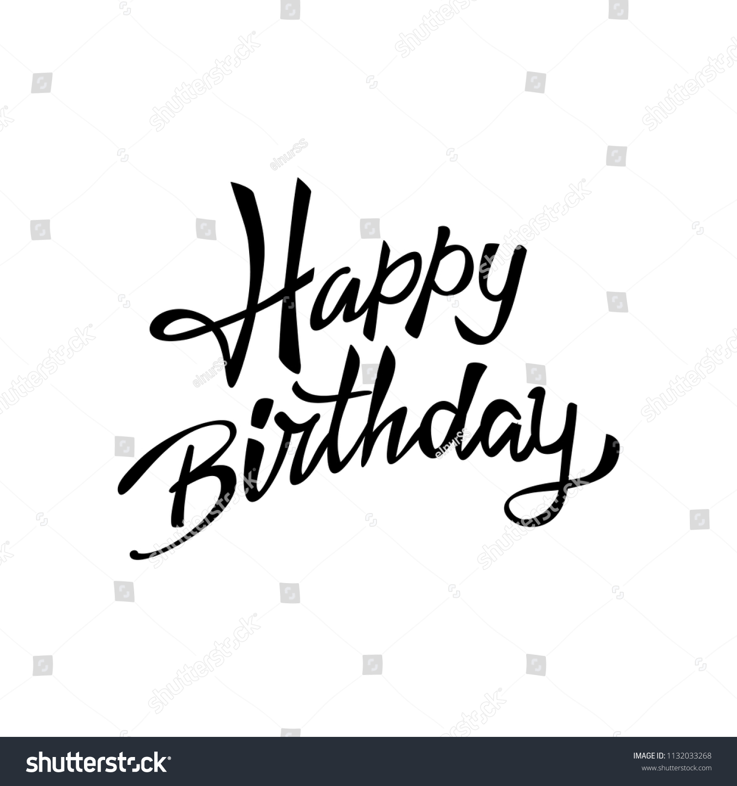 Happy Birthday Hand Illustration Stock Illustration 1132033268