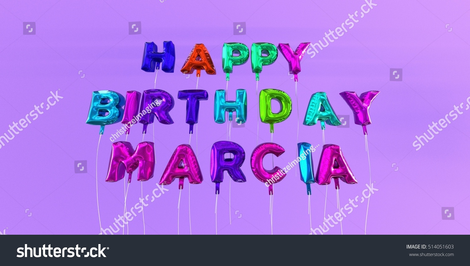 stock photo happy birthday marcia card with balloon text d rendered stock image this image can be used for 514051603