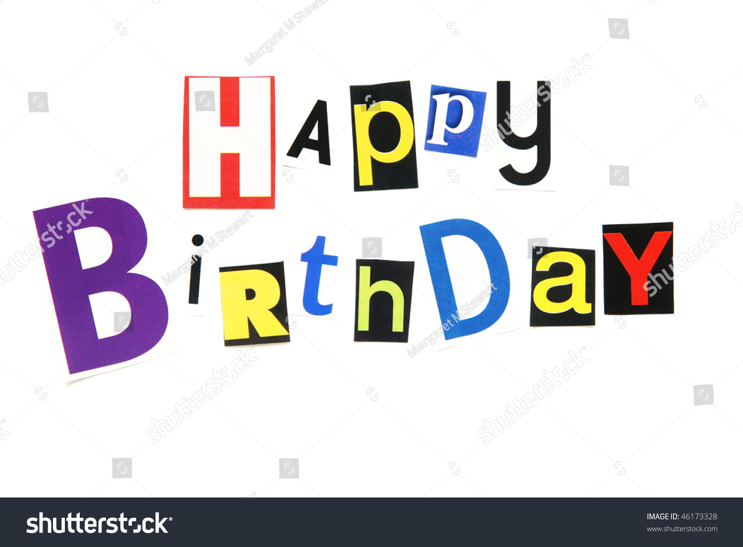 Happy Birthday Ransom Note Style Stock Photo 46173328