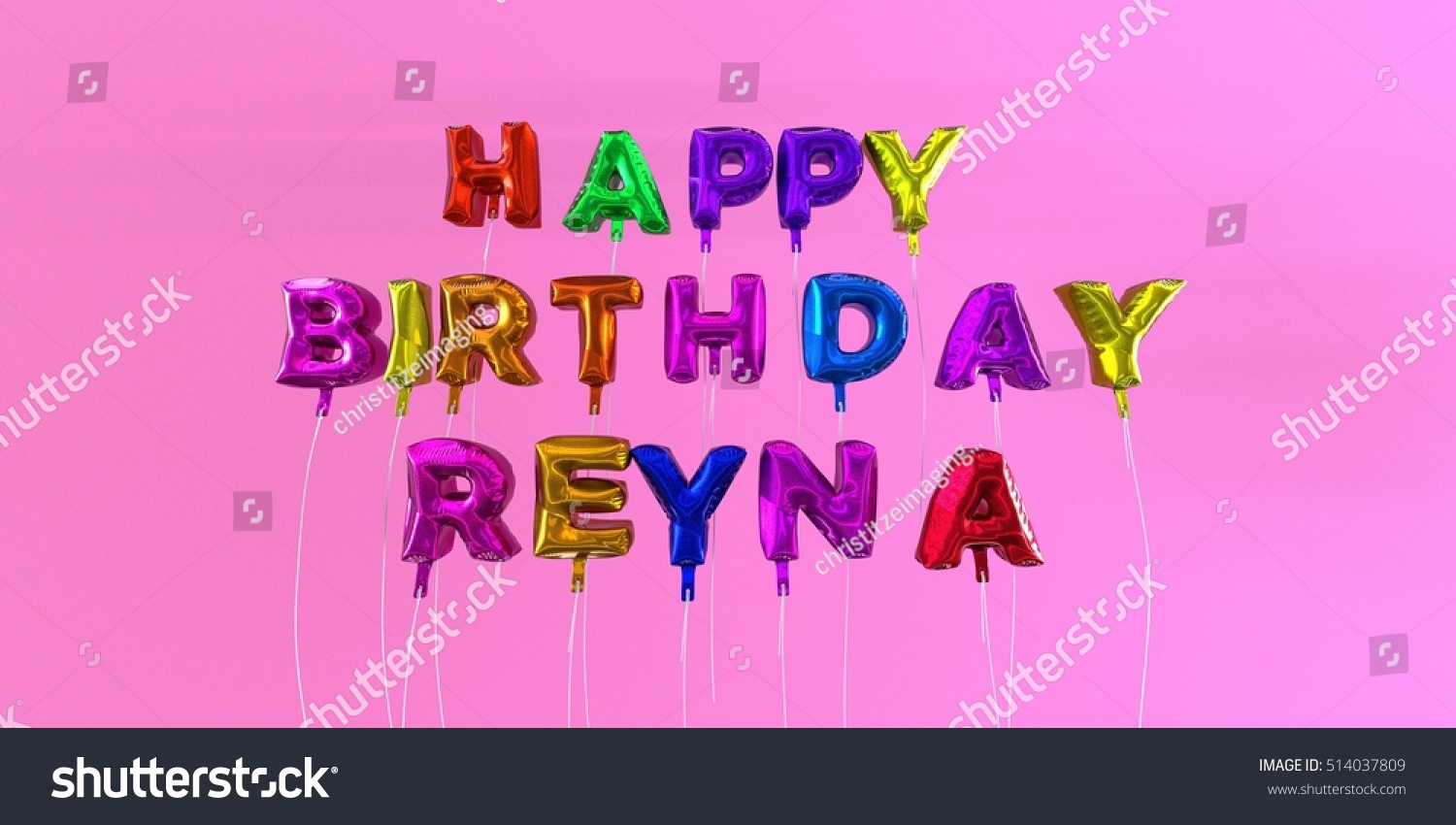 Happy Birthday Reyna Card Balloon Text 스톡 일러스트 514037809 Shutterstock