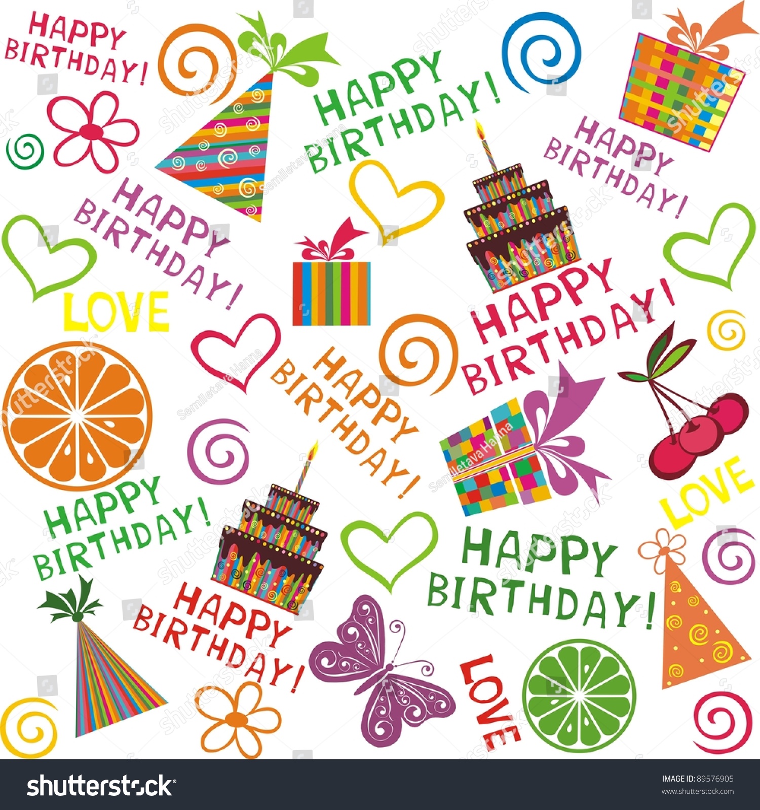 Happy Birthday Seamless Wrapping Paper Illustration Stock Illustration ...