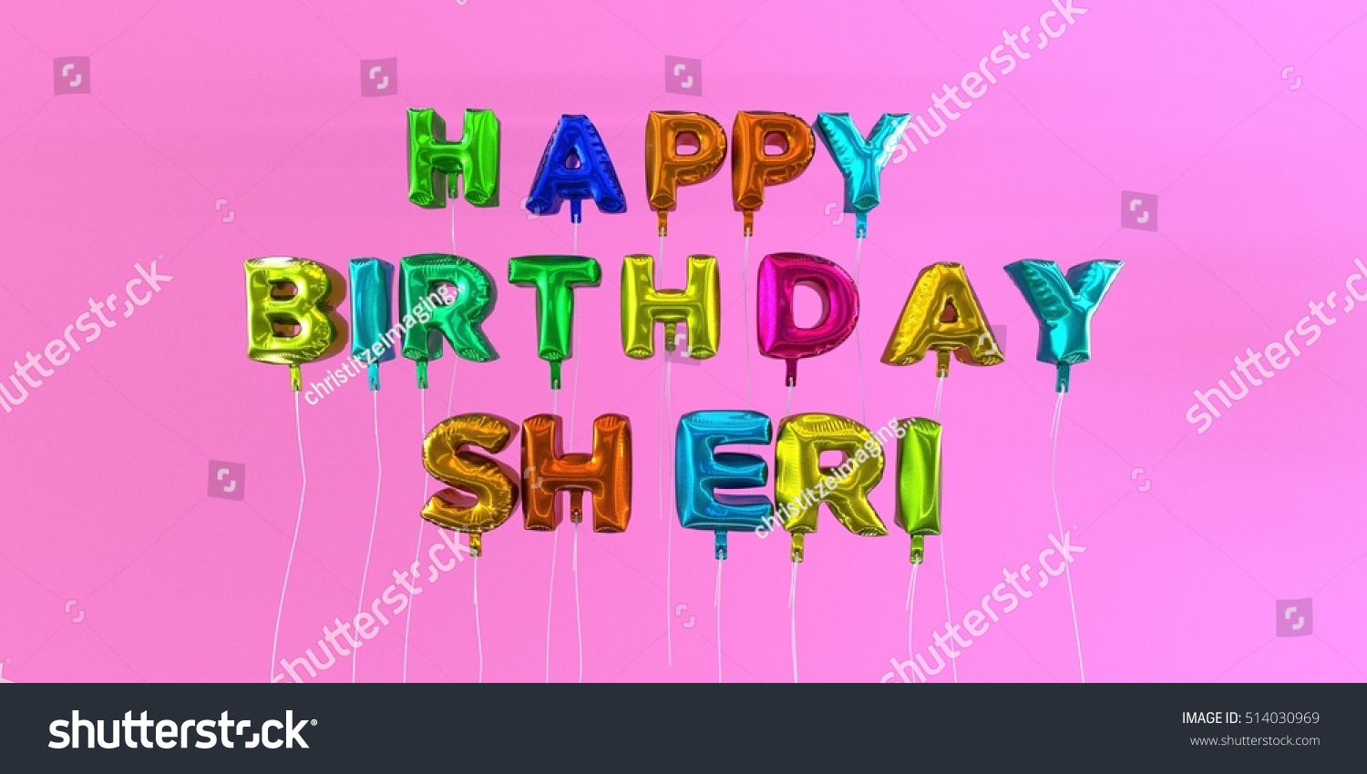 Happy Birthday Sheri Card Balloon Text 스톡 일러스트 514030969 Shutterstock