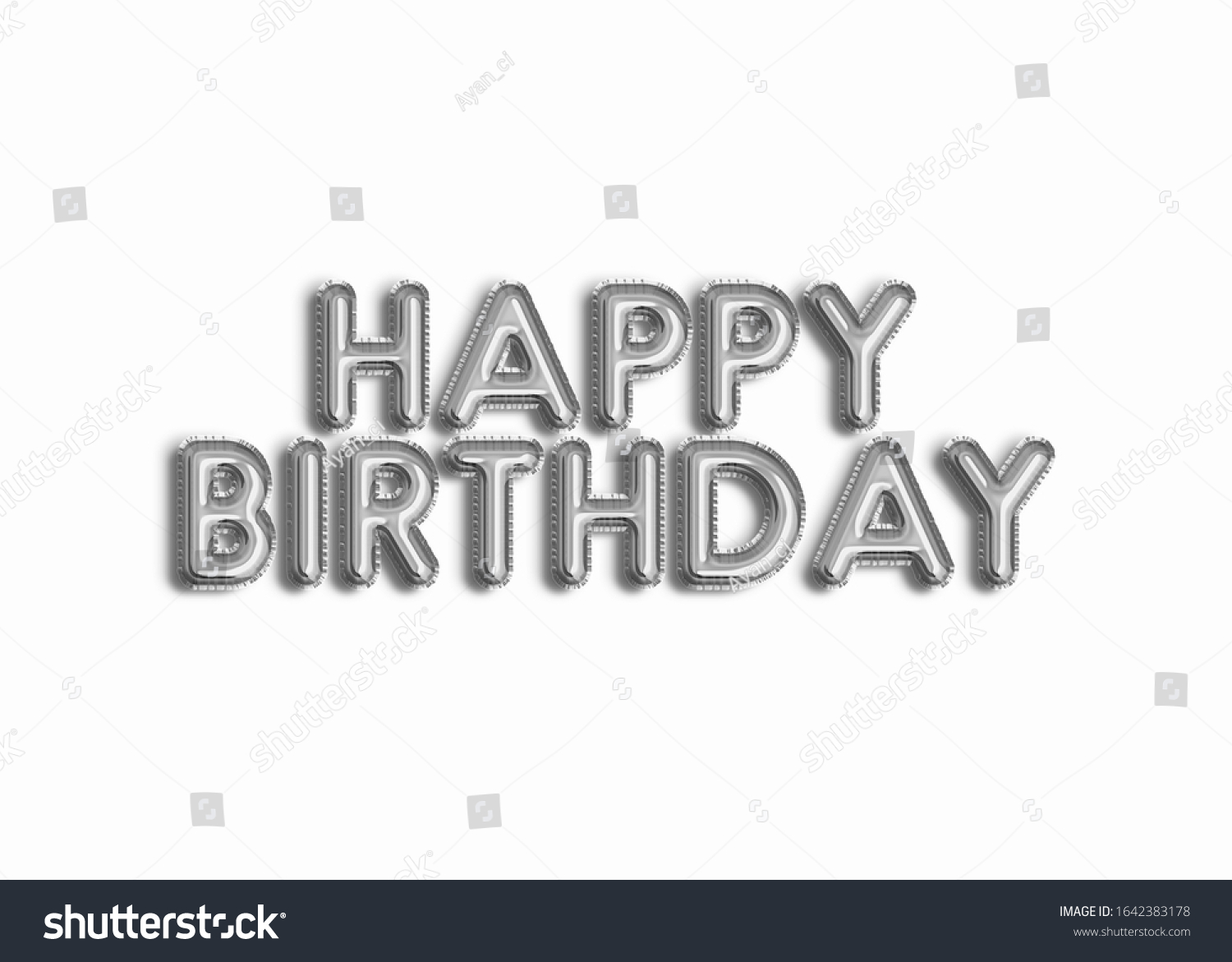 Happy Birthday Silver Balloons On White Stock Illustration 1642383178 ...