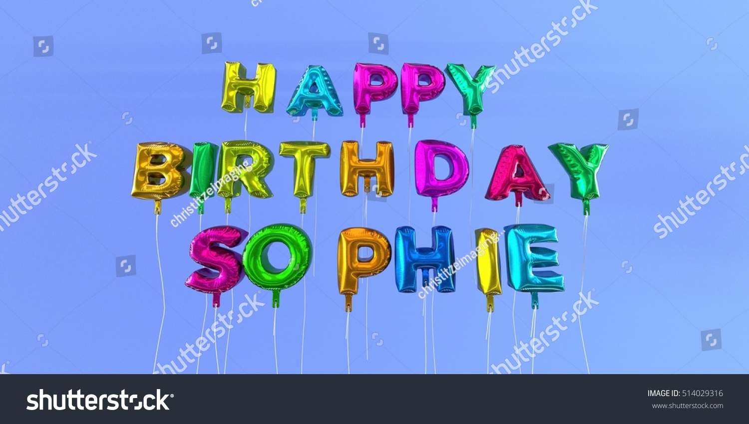 Happy Birthday Sophie Card Balloon Text のイラスト素材