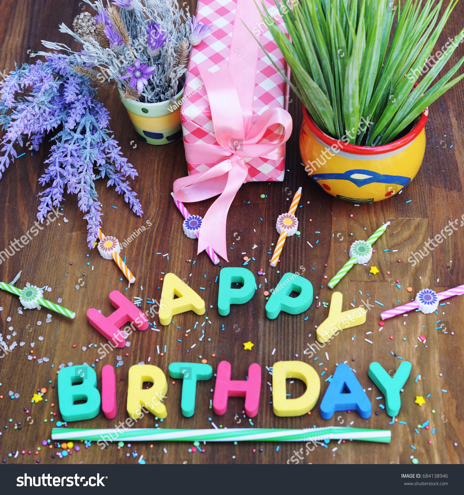 Happy Birthday Square Celebration Card Vintage Stock Photo 684138946 ...