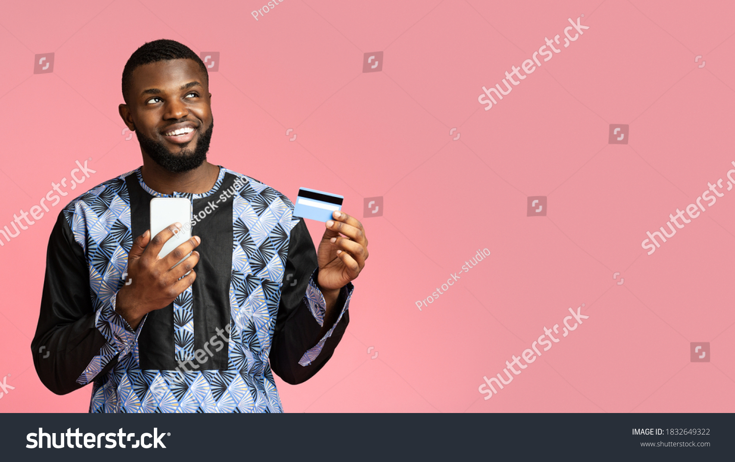 Happy Black Guy Shopping Online Using Stock Photo 1832649322 | Shutterstock