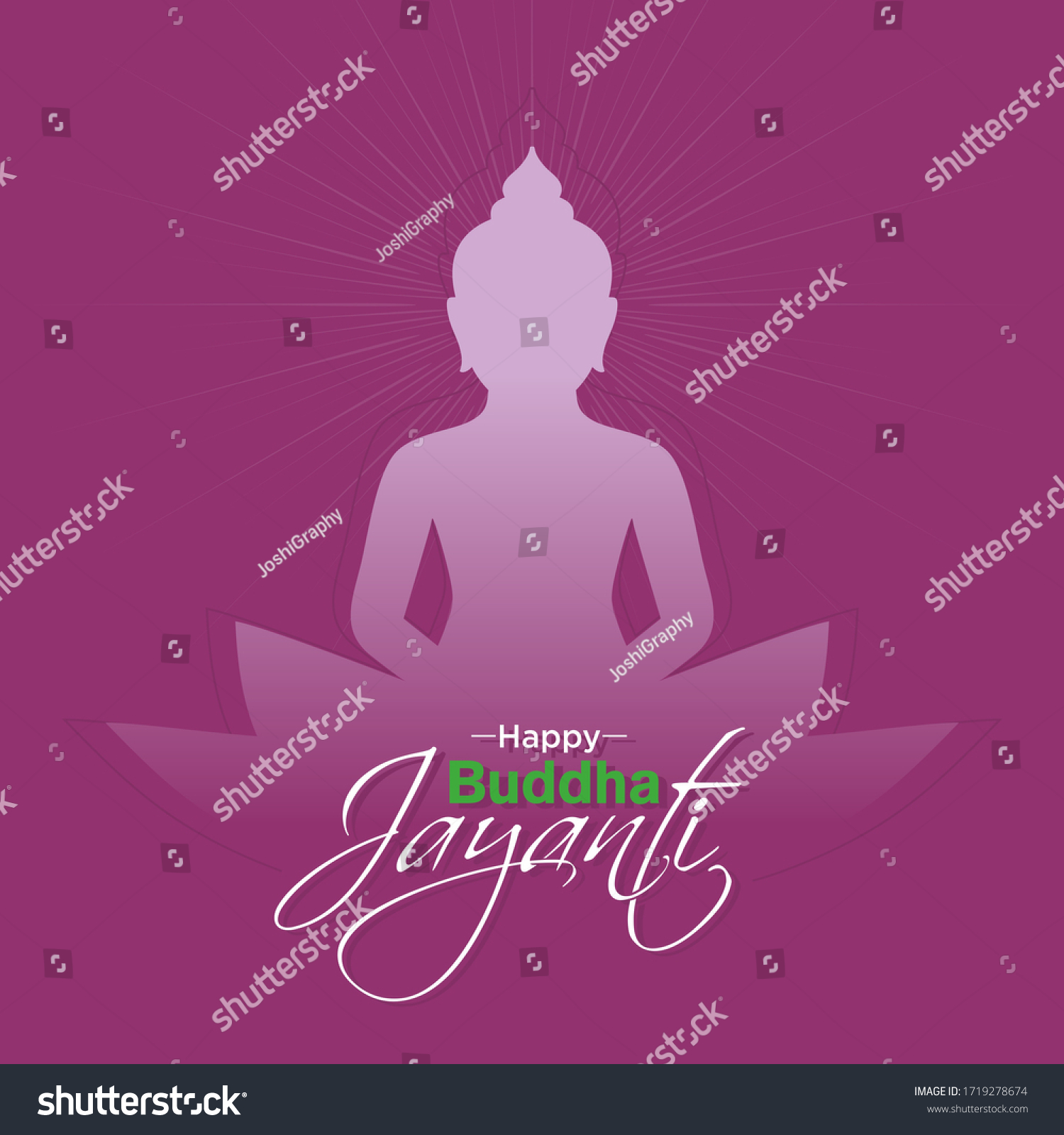 Happy Buddha Jayanti Banner Buddha On Stock Illustration 1719278674