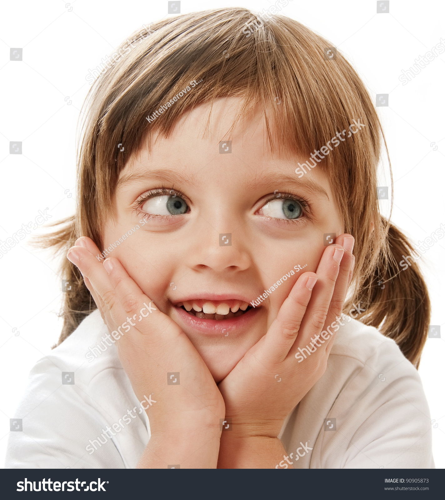 Happy Child Little Girl Thinking About Stock Photo 90905873 - Shutterstock