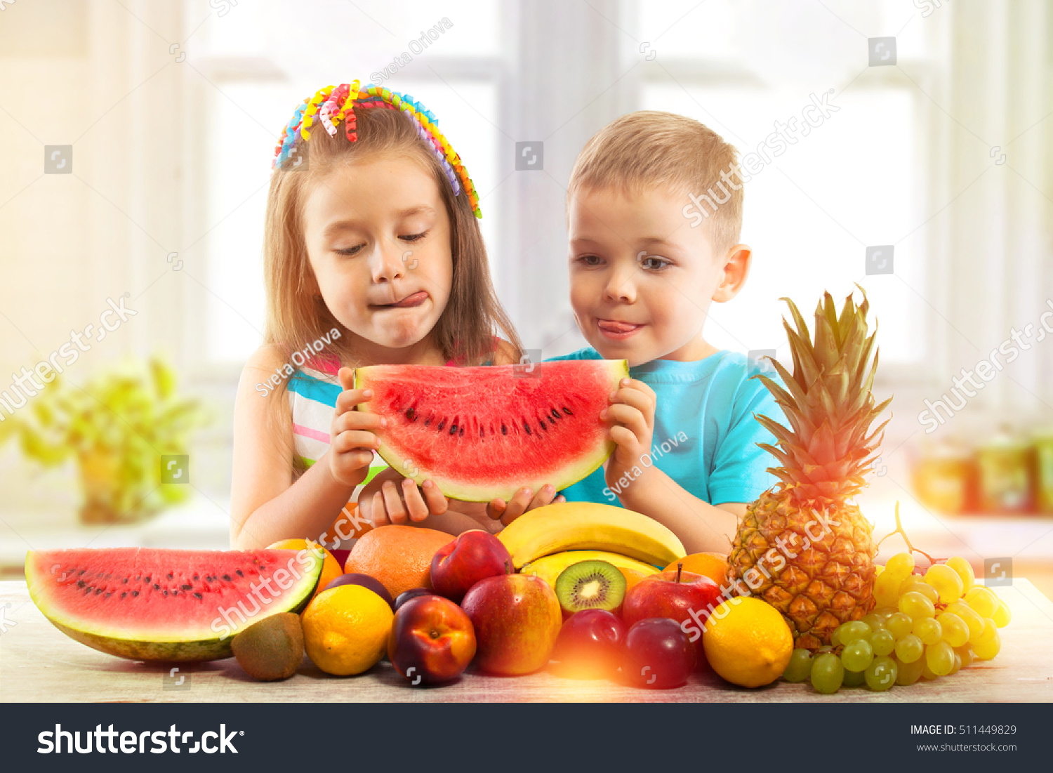 happy children eating watermelon fruits kitchen stock photo edit now 511449829 https www shutterstock com image photo happy children eating watermelon fruits kitchen 511449829