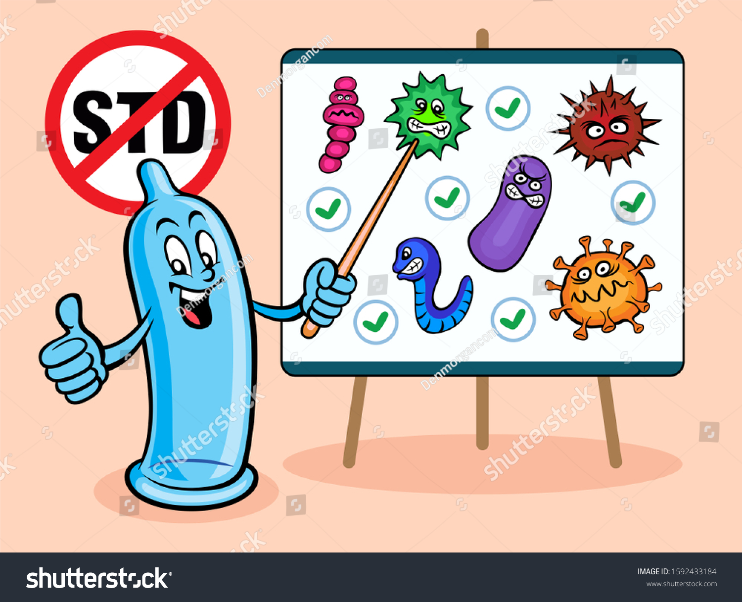 Happy Condom Std Poster Stock Illustration 1592433184 Shutterstock 