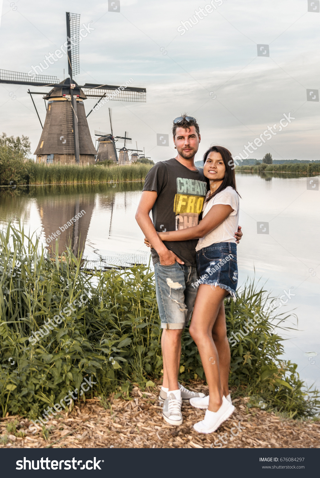 Windmill 8x10 FT Photography Backdrop Rustic Dutch Landscape with Colorful Yellow Tulips in The European Countryside Background for Baby Shower Bridal Wedding Studio Photography Pictures Multicolor