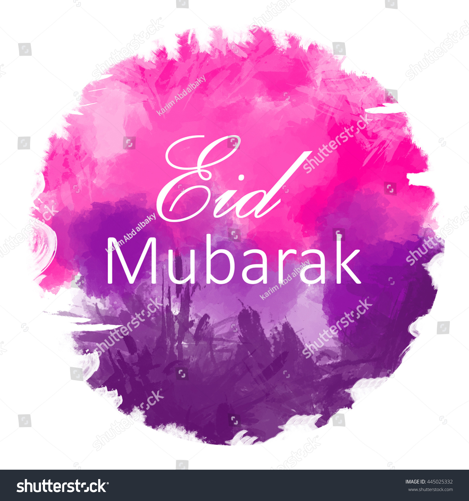 Happy Eid Eid Mubarak Beautiful Greeting Stock 