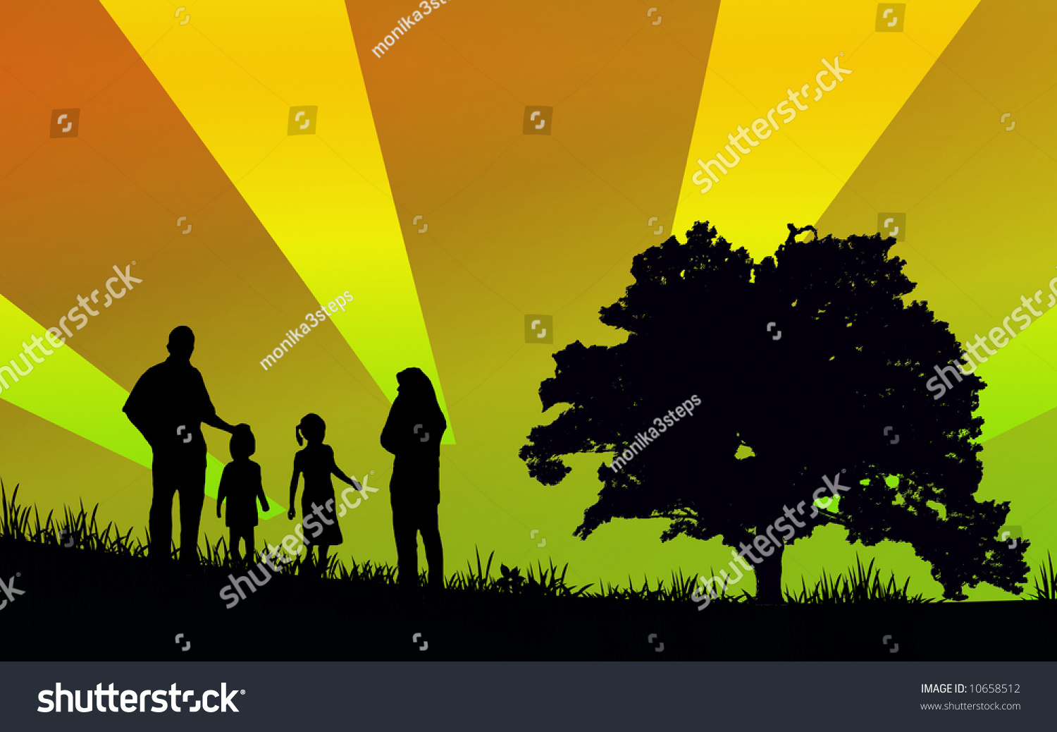 Happy Family Tree Illustration Stock Photo 10658512 | Shutterstock