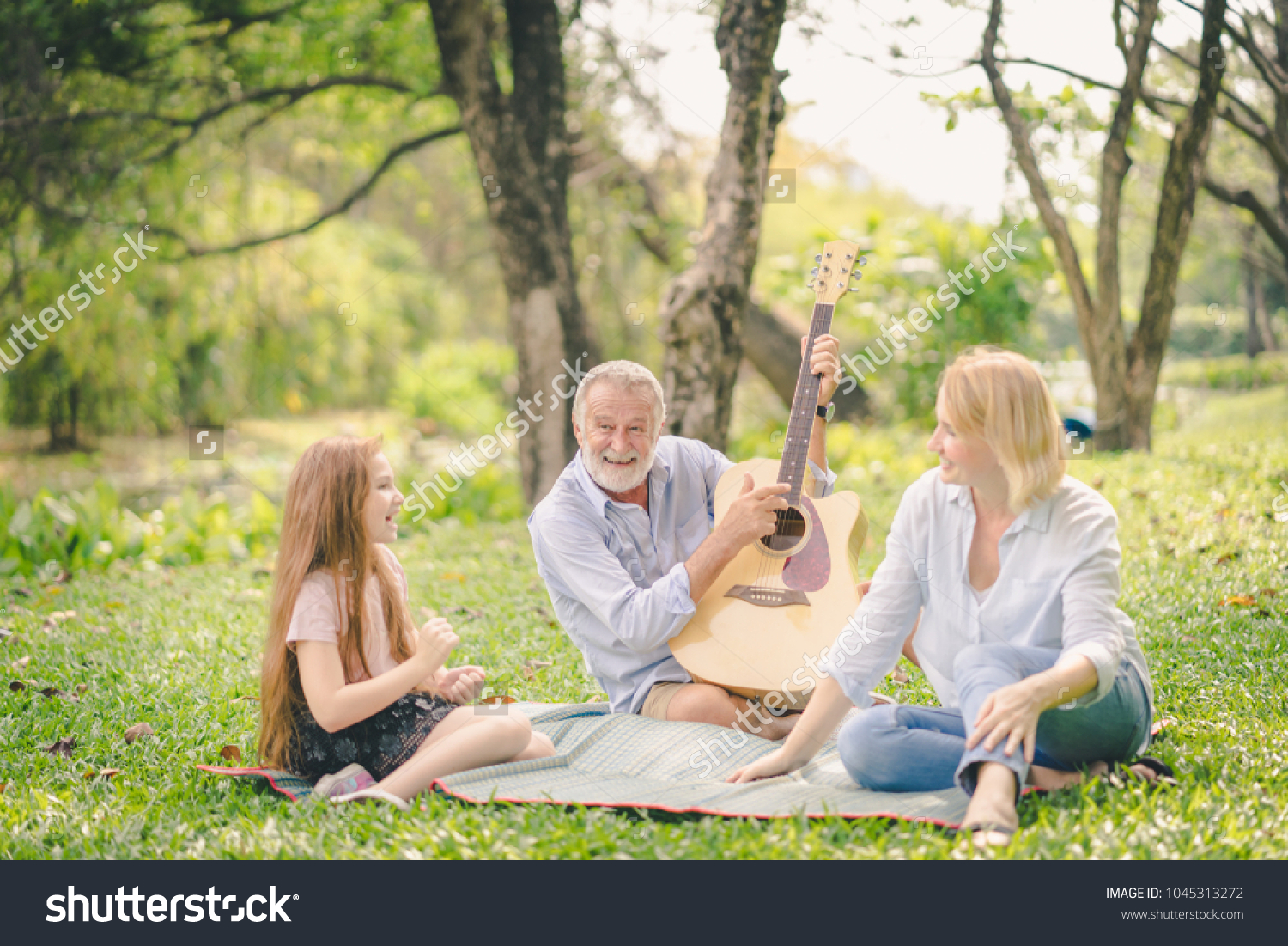 Happy Family Concept Father Playing Guitar Stock Photo Edit Now