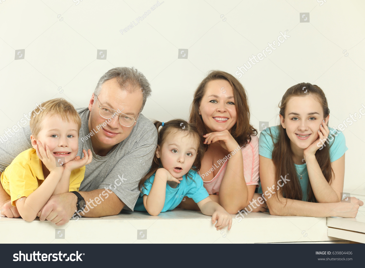 Happy Family Father Mother Two Girls Stock Photo Edit Now 639804406