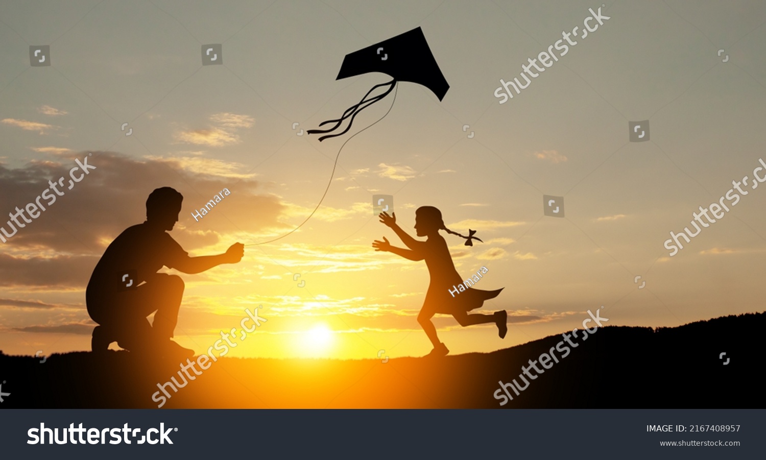 Happy Family On Field Father Daughter Stock Photo 2167408957 | Shutterstock