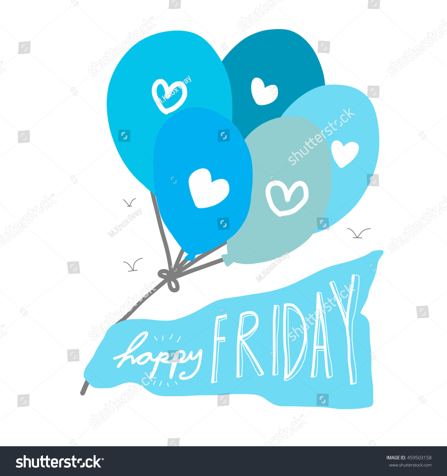 Happy Friday Balloon Illustration - 459503158 : Shutterstock