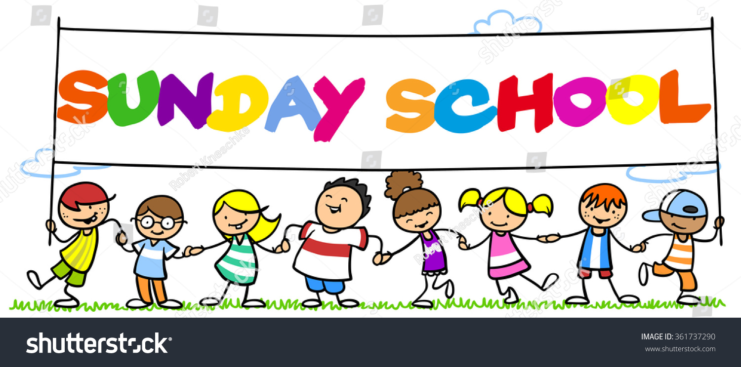 Happy Group Cartoon Kids Sunday School Stock Illustration 361737290 ...