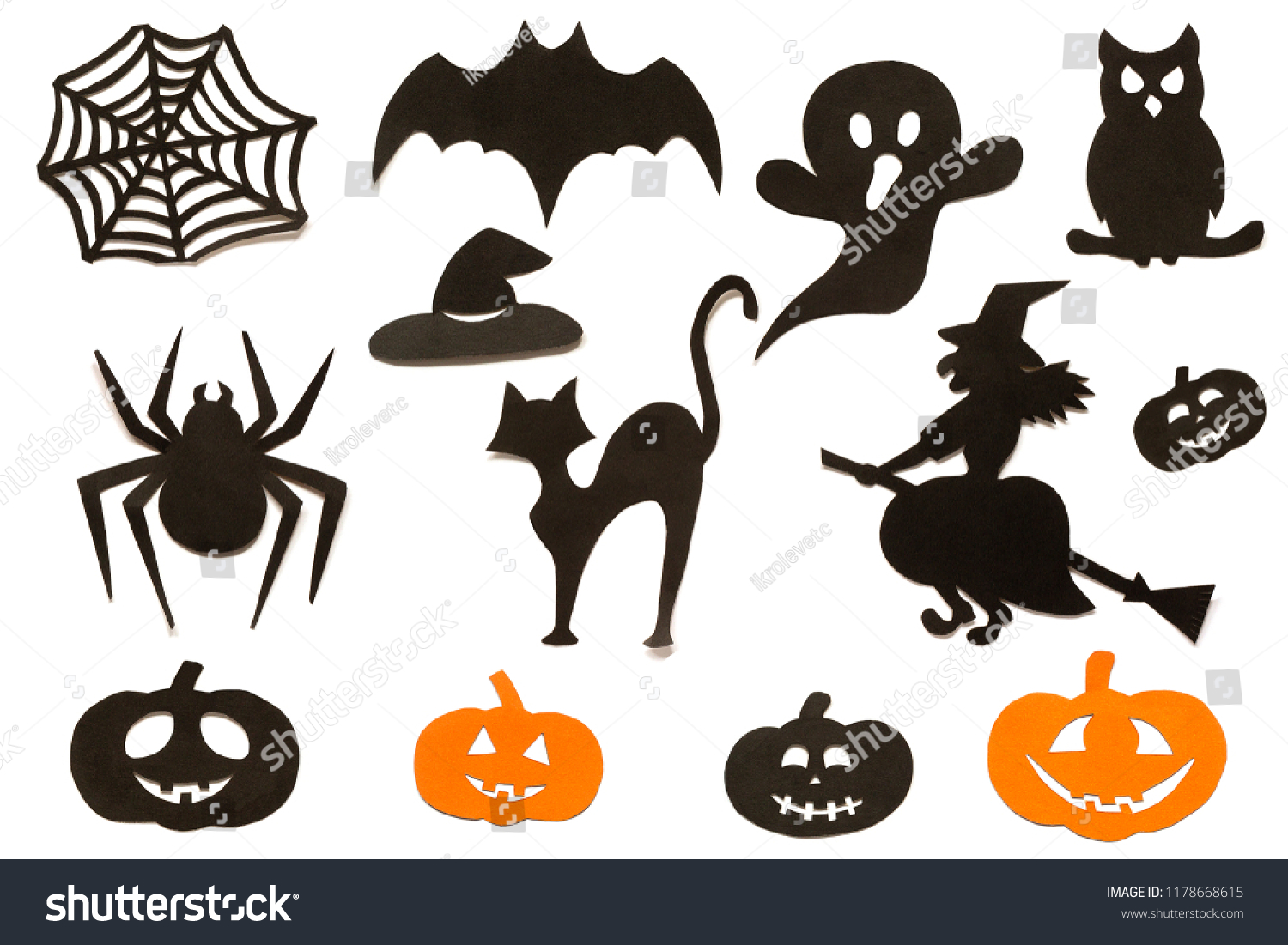 Halloween Crafting Assorted Halloween Shapes Pumpkin & Spider Cat Shapes: Witch Hat Bat Ghost Pack of 6 Halloween Acrylic Cutouts