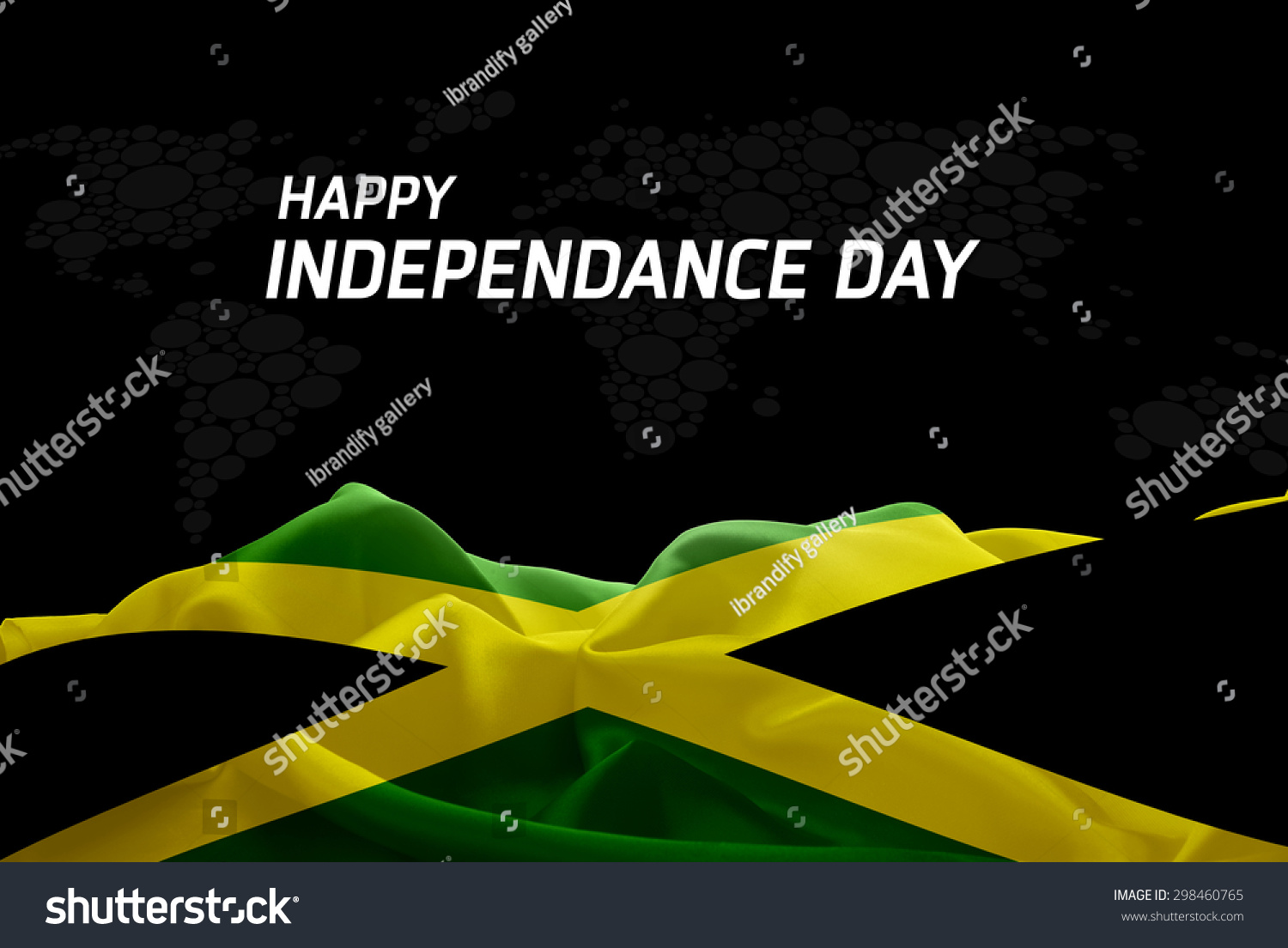 Happy Independence Day Jamaica Flag World Stock Photo 298460765