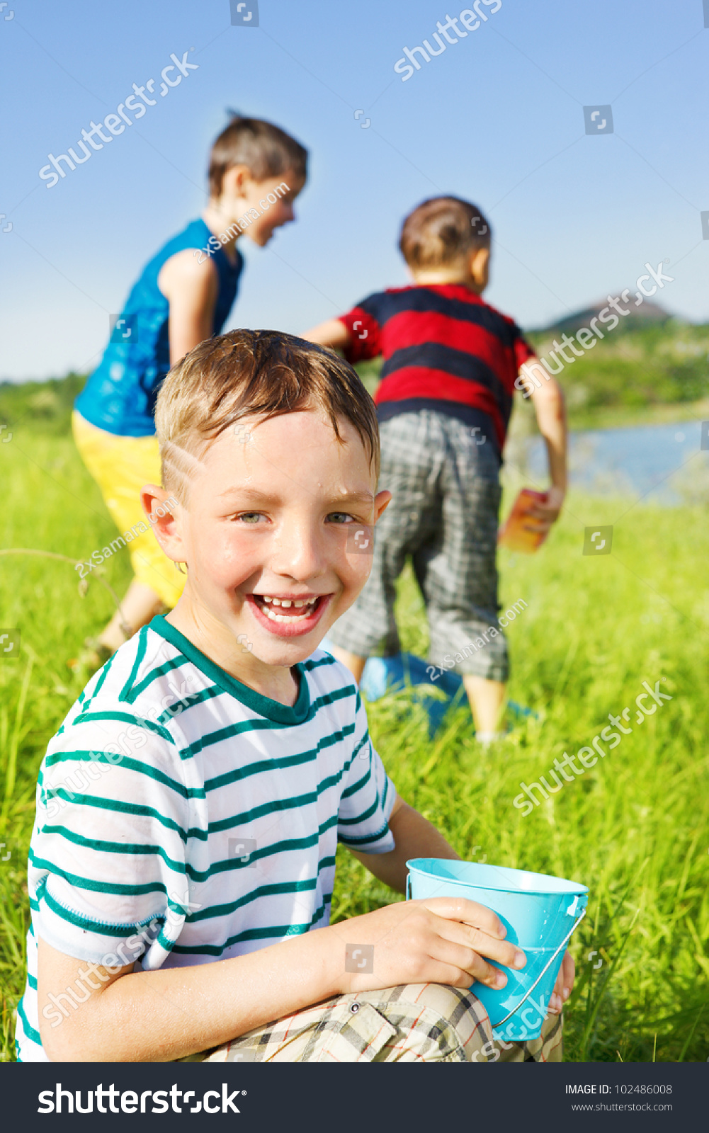 Kids Playing Outside Water