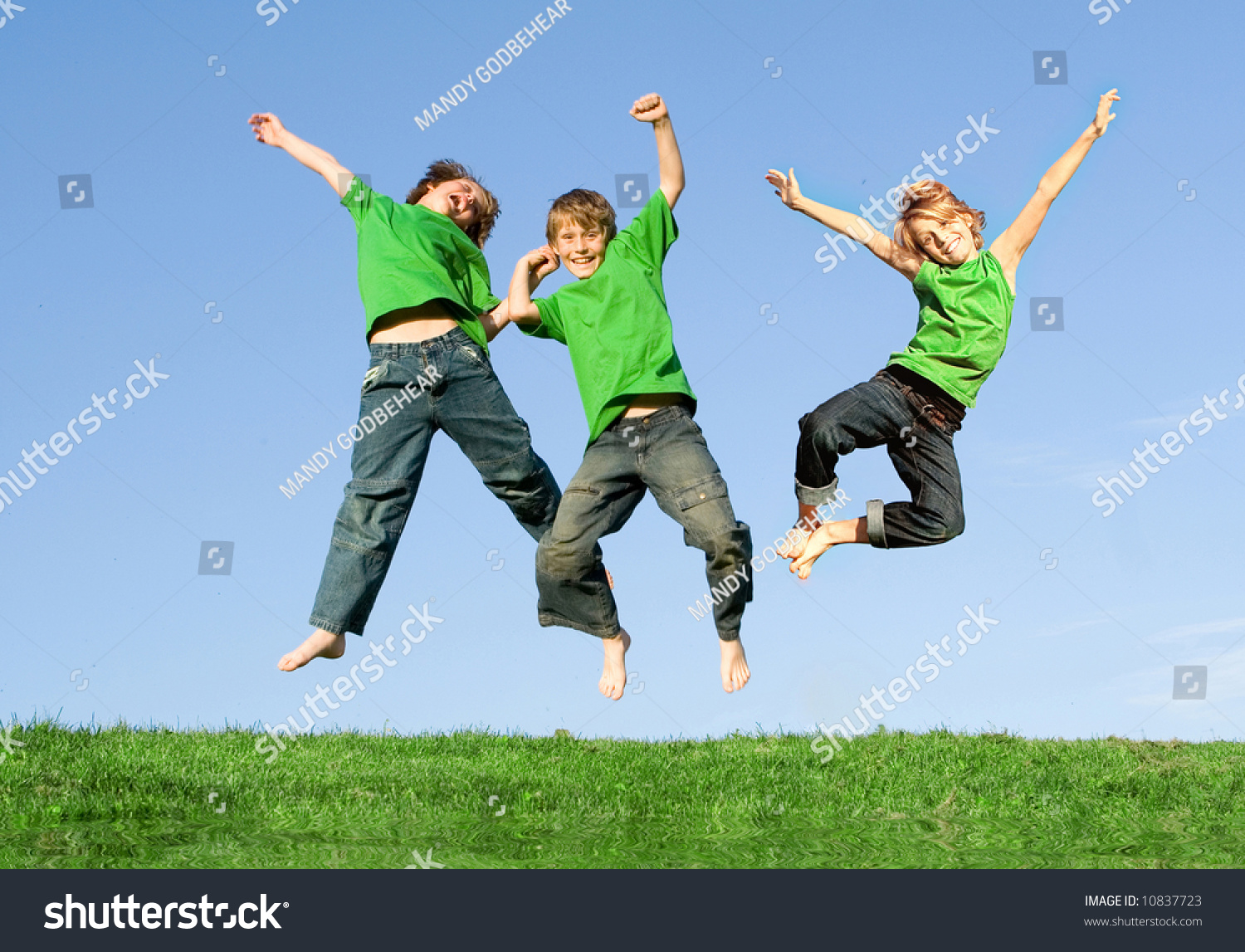 Happy Kids Jumping Joy Stock Photo 10837723 - Shutterstock