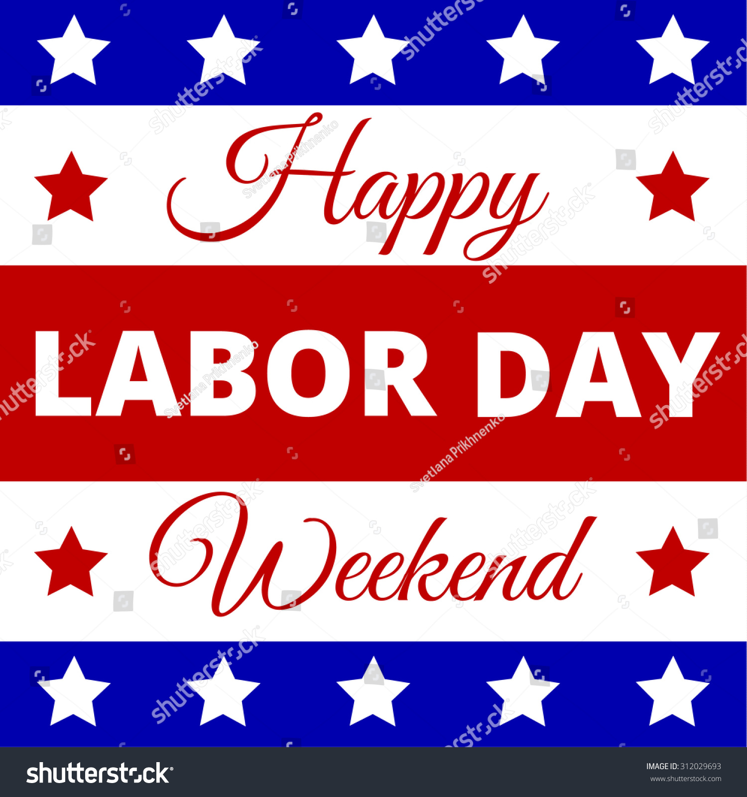 Happy Labor Day Poster American Holiday Stock Illustration 312029693