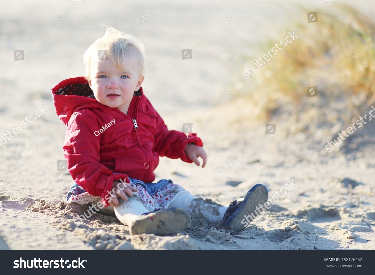 Happy Little Baby Girl Warm Red Stock Photo 158126462 - Shutterstock