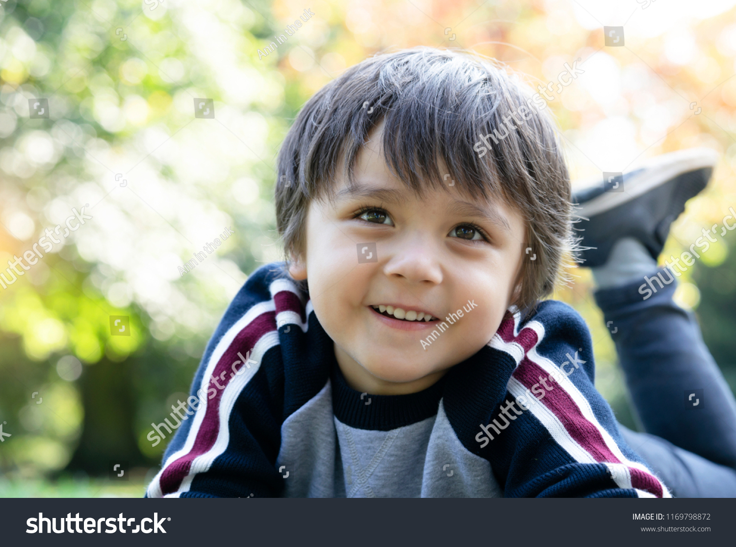 Happy Little Boy Laying Down On Stock Photo 1169798872 | Shutterstock