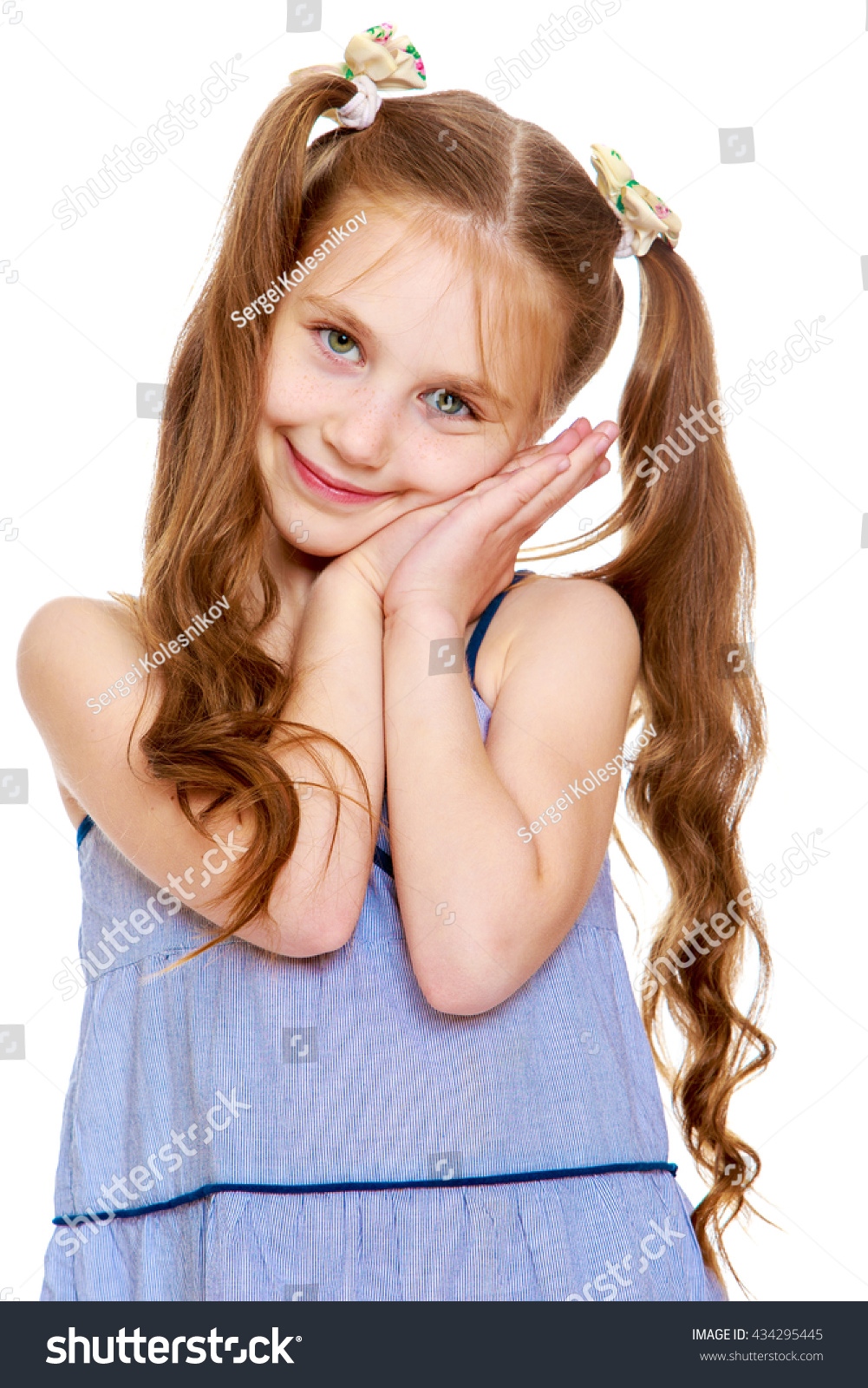 Happy Little Girl Long Ponytails On Stock Photo (Edit Now) 30