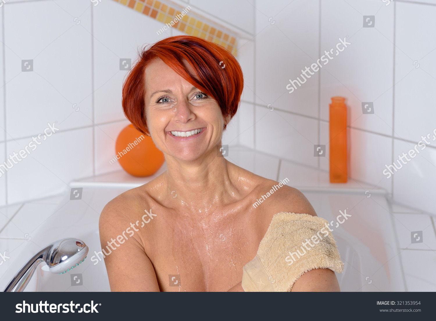 Middle aged redhead