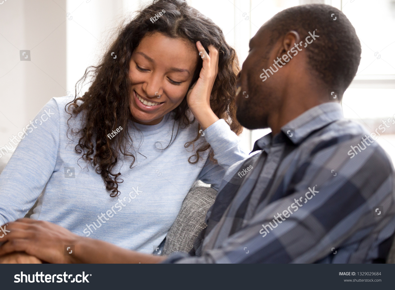 Happy Mixed Race Couple Relax On Stock Photo Edit Now 1329029684