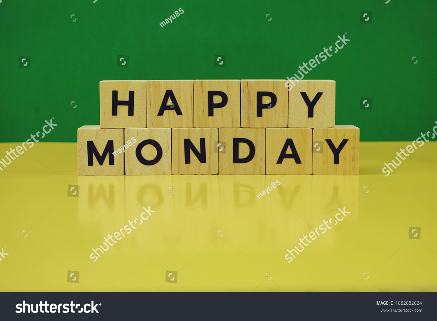 Happy Monday Alphabet Letter On Green Stock Photo (Edit Now) 1882882024