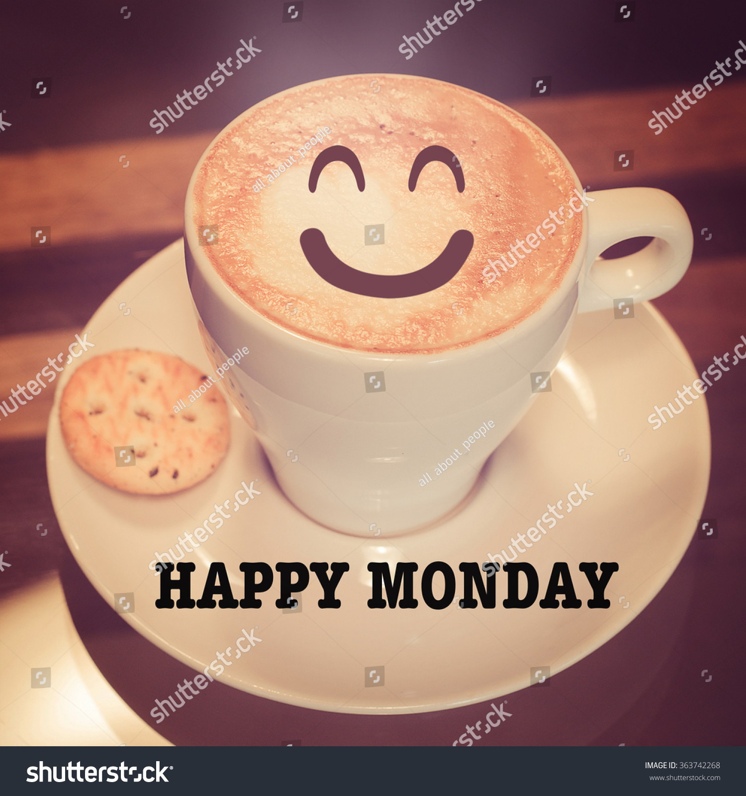 Happy Monday With Coffee Cup On Table Stock Photo 363742268 : Shutterstock