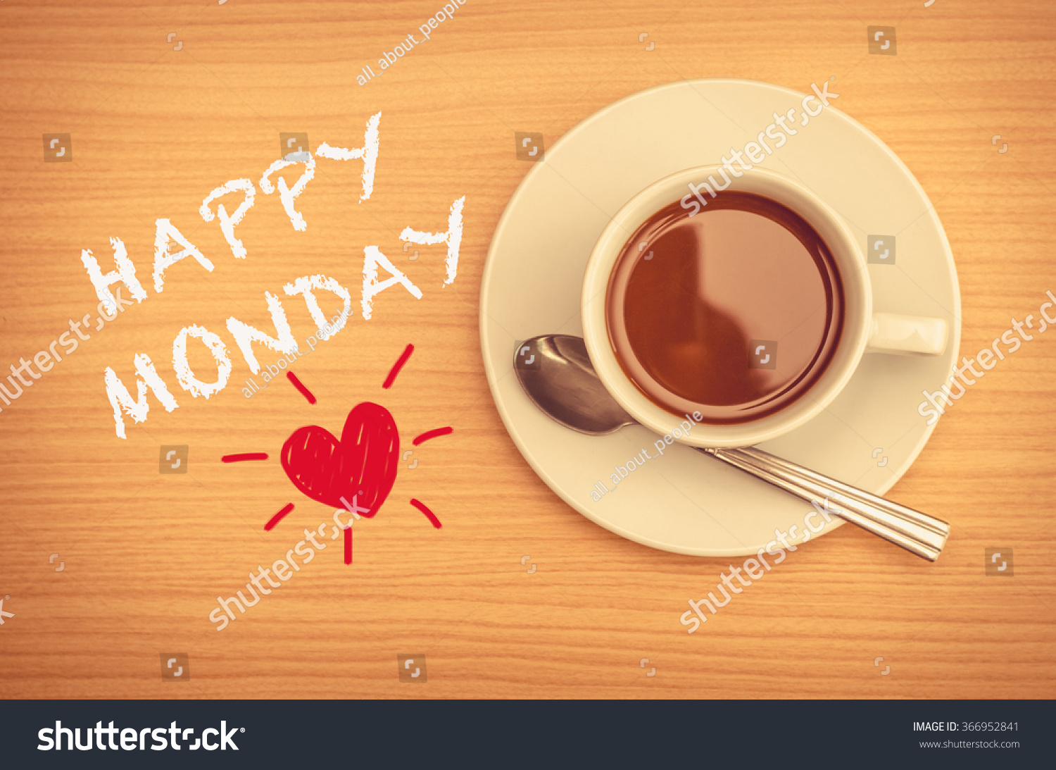 Happy Monday Coffee Cup On Table Stock Photo 366952841 - Shutterstock