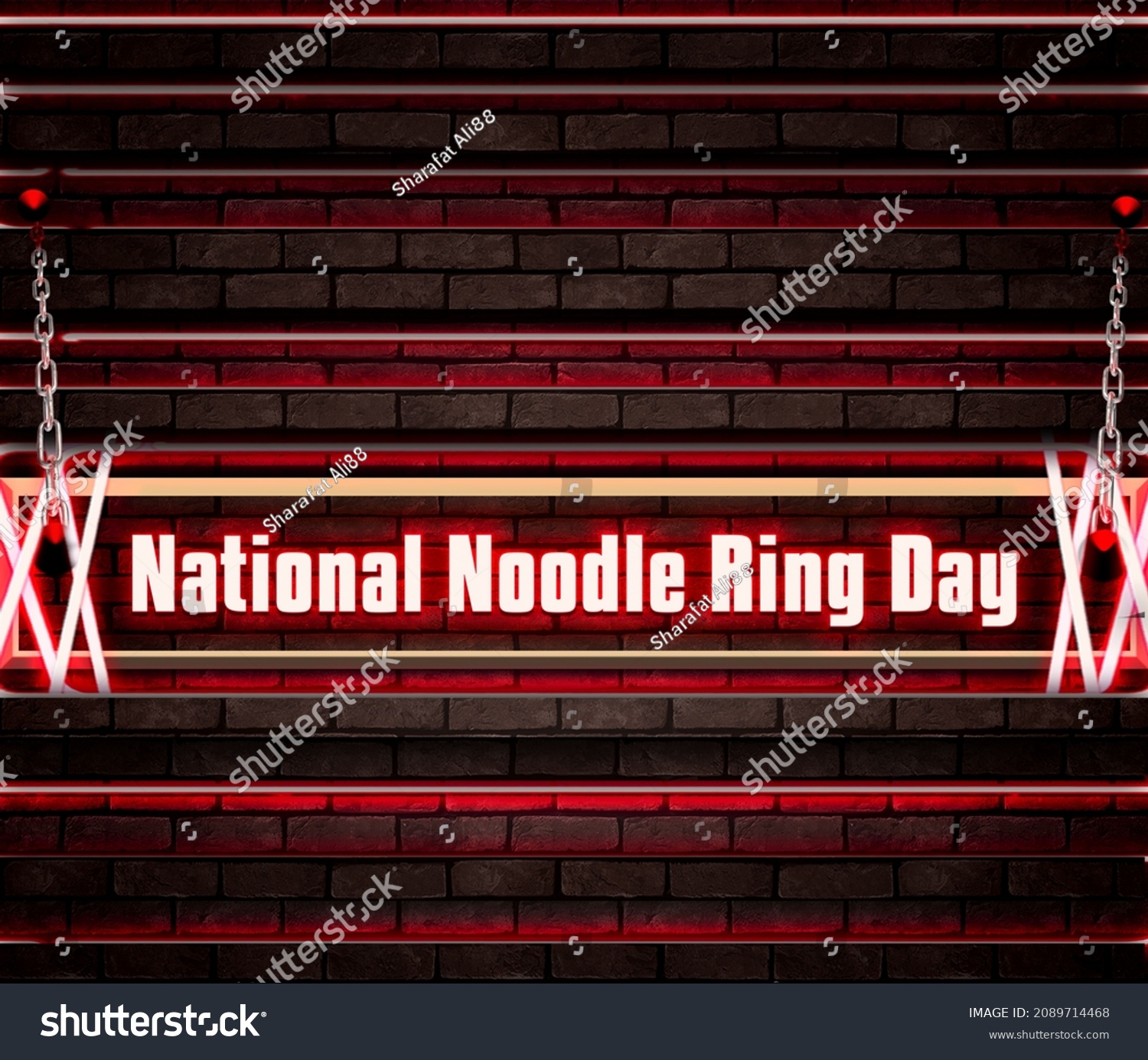 Happy National Noodle Ring Day Calendar Stock Illustration 2089714468