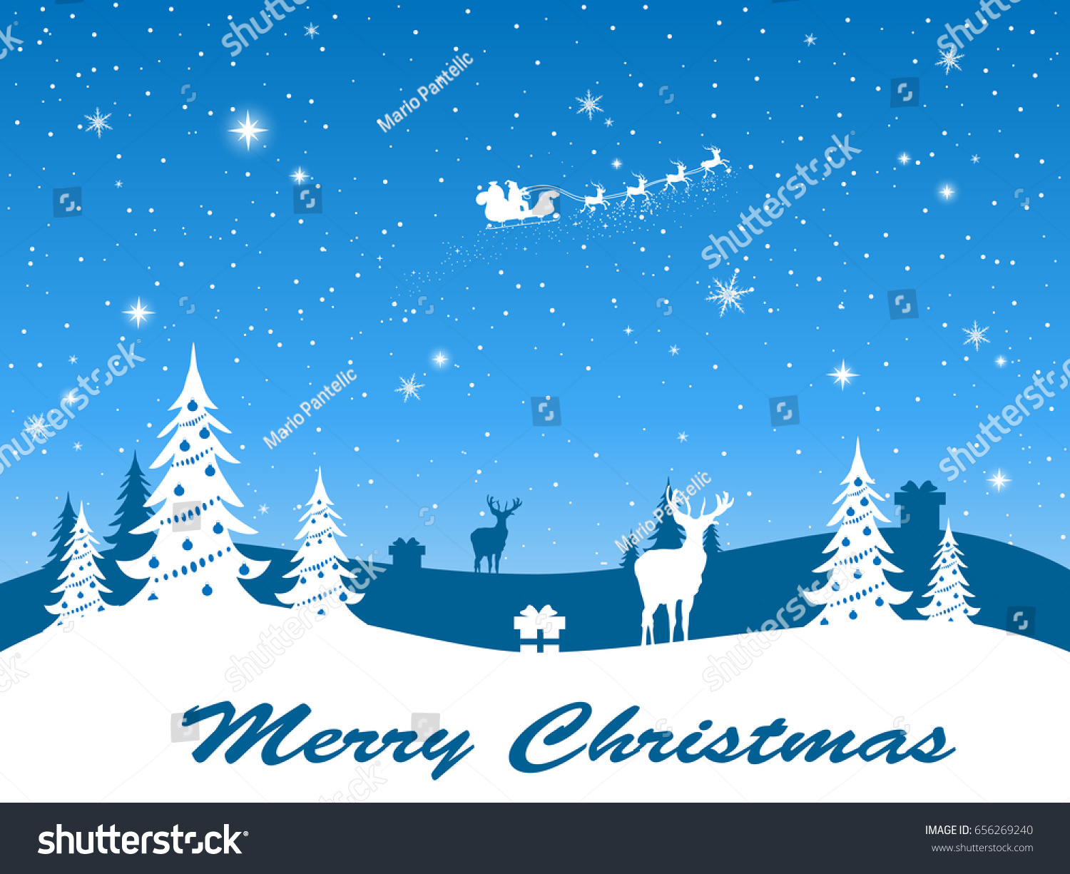 Happy New Year and Merry Christmas blue background Holiday blue background Celebration Background