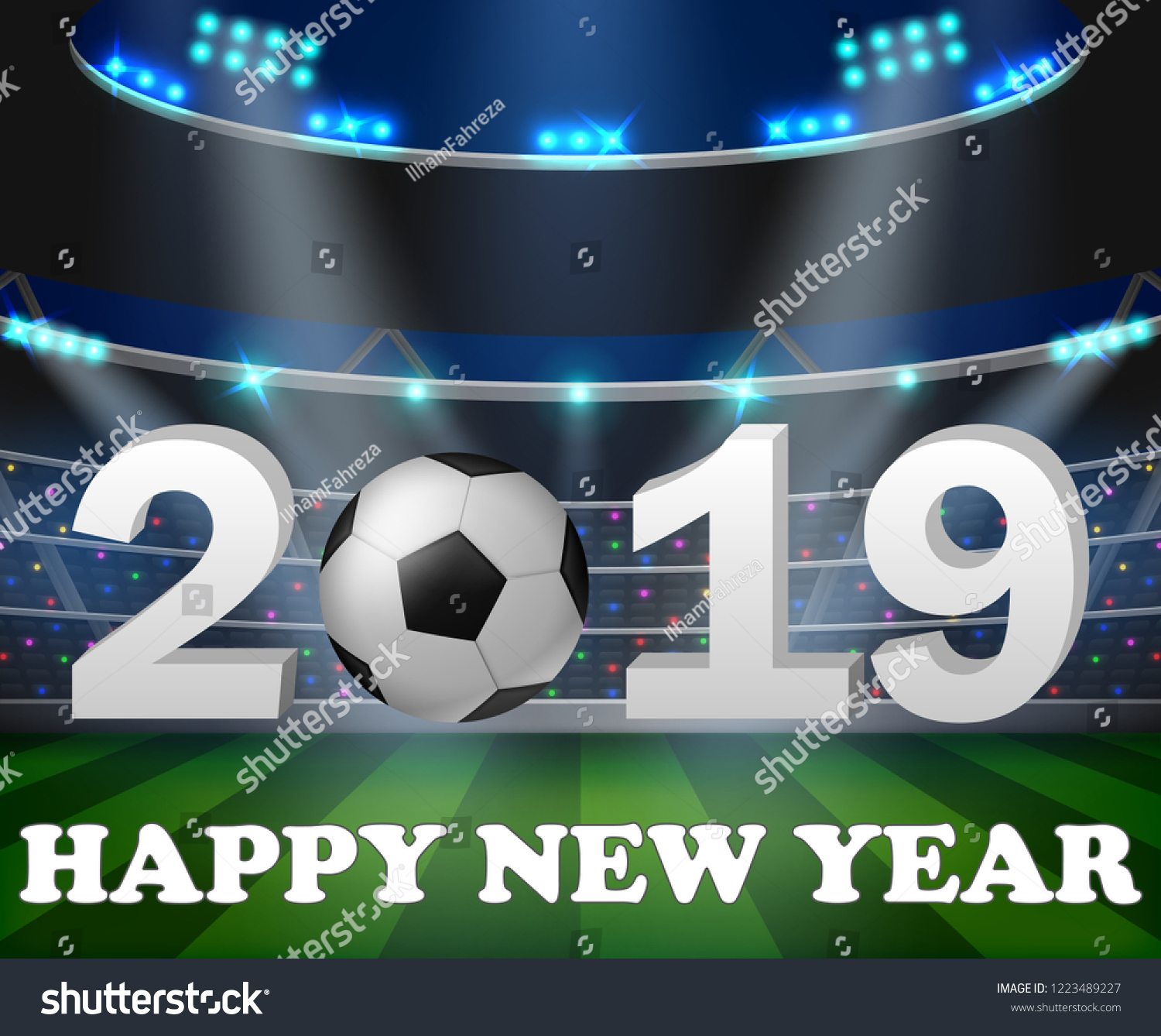 Happy New Year 19 Background Stock Illustration