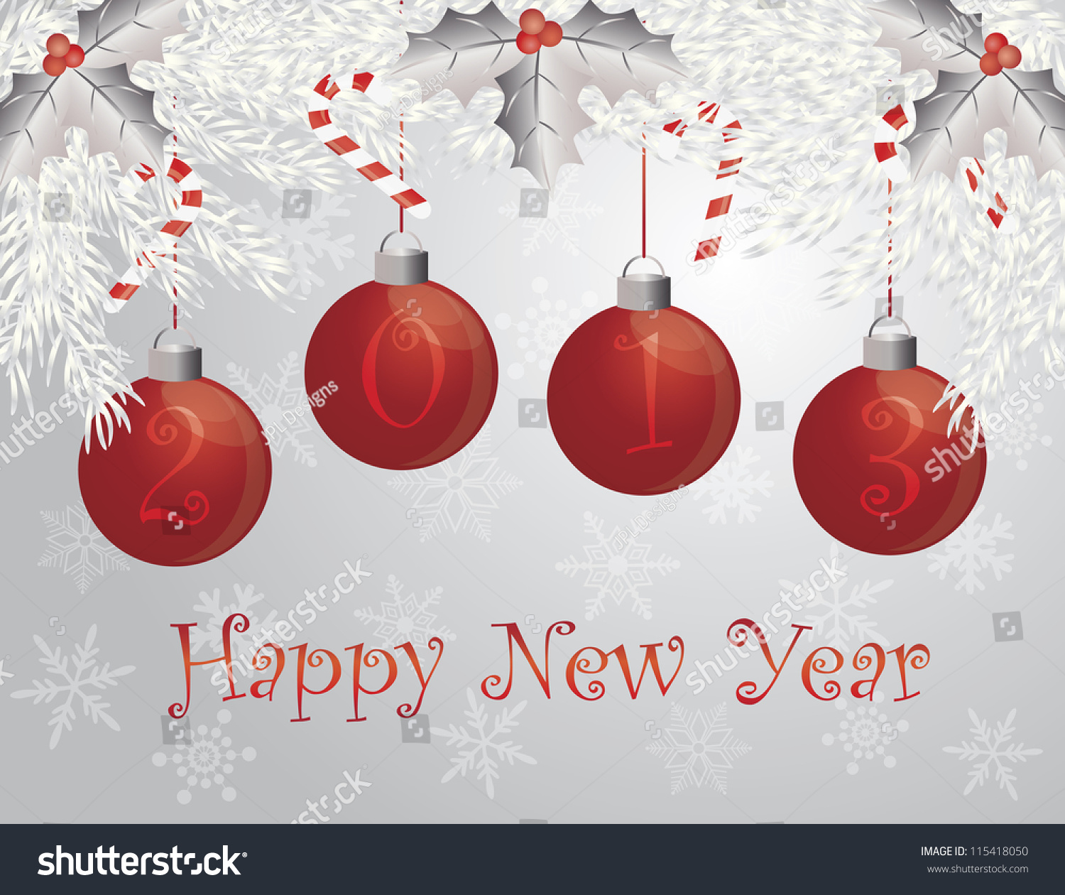 Happy New Year Christmas Garland 2013 Stock Illustration 115418050 ...