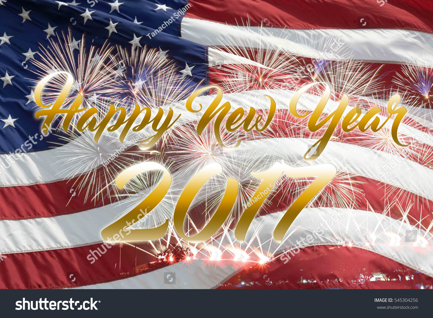 Happy New Year 2017 USA Flag Stock Photo (Edit Now) 545304256 - Shutterstock