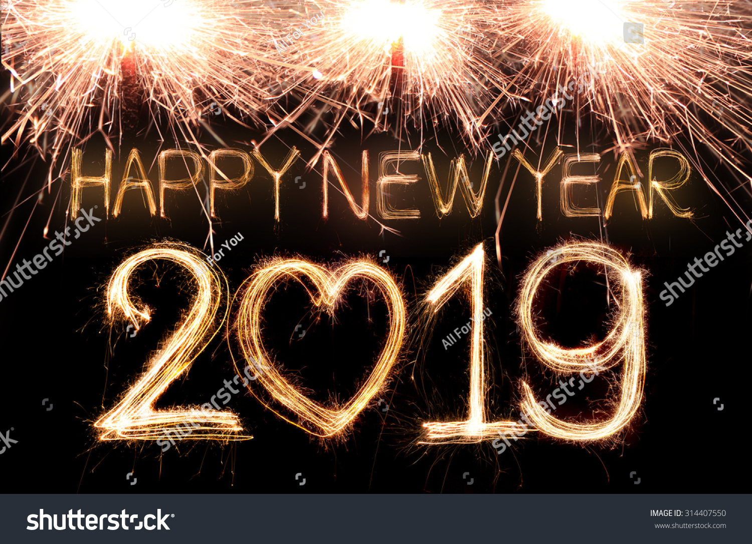 Happy New Year 2019 Written Sparkle Stock Photo 314407550  Shutterstock