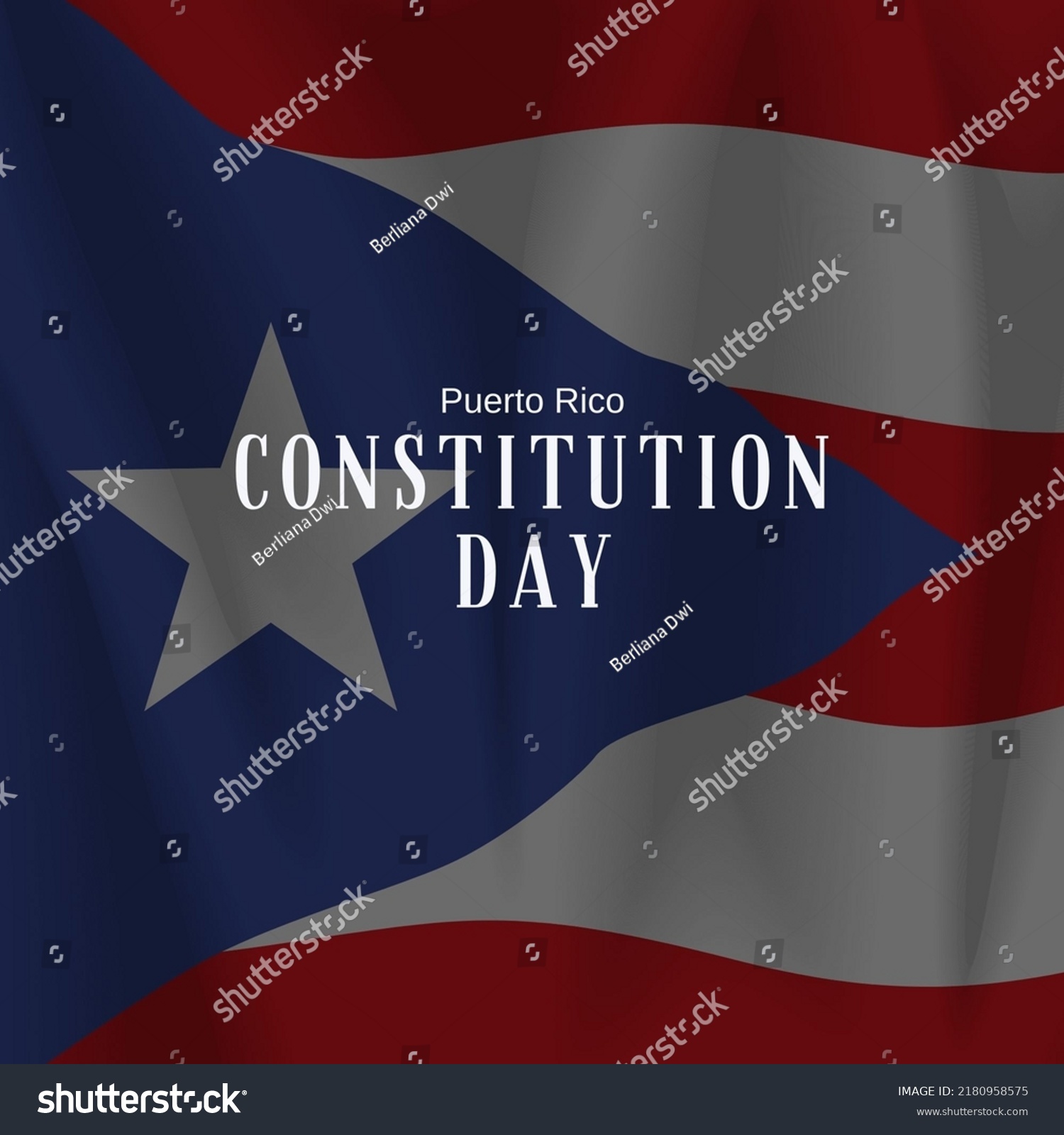 Happy Puerto Rico Constituion Day Stock Illustration 2180958575 ...