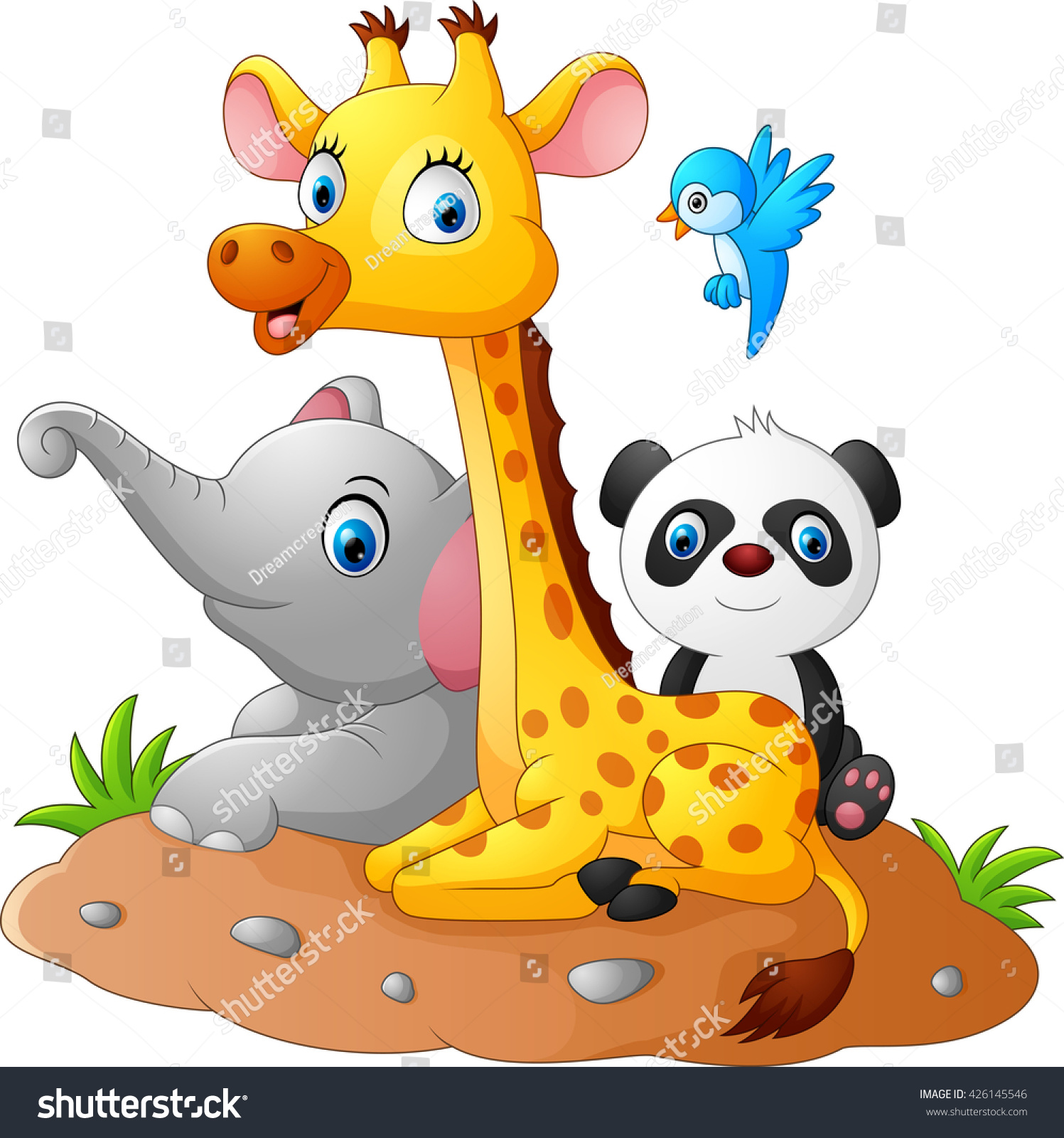 Happy Safari Animal Cartoon Stock Photo 426145546 : Shutterstock