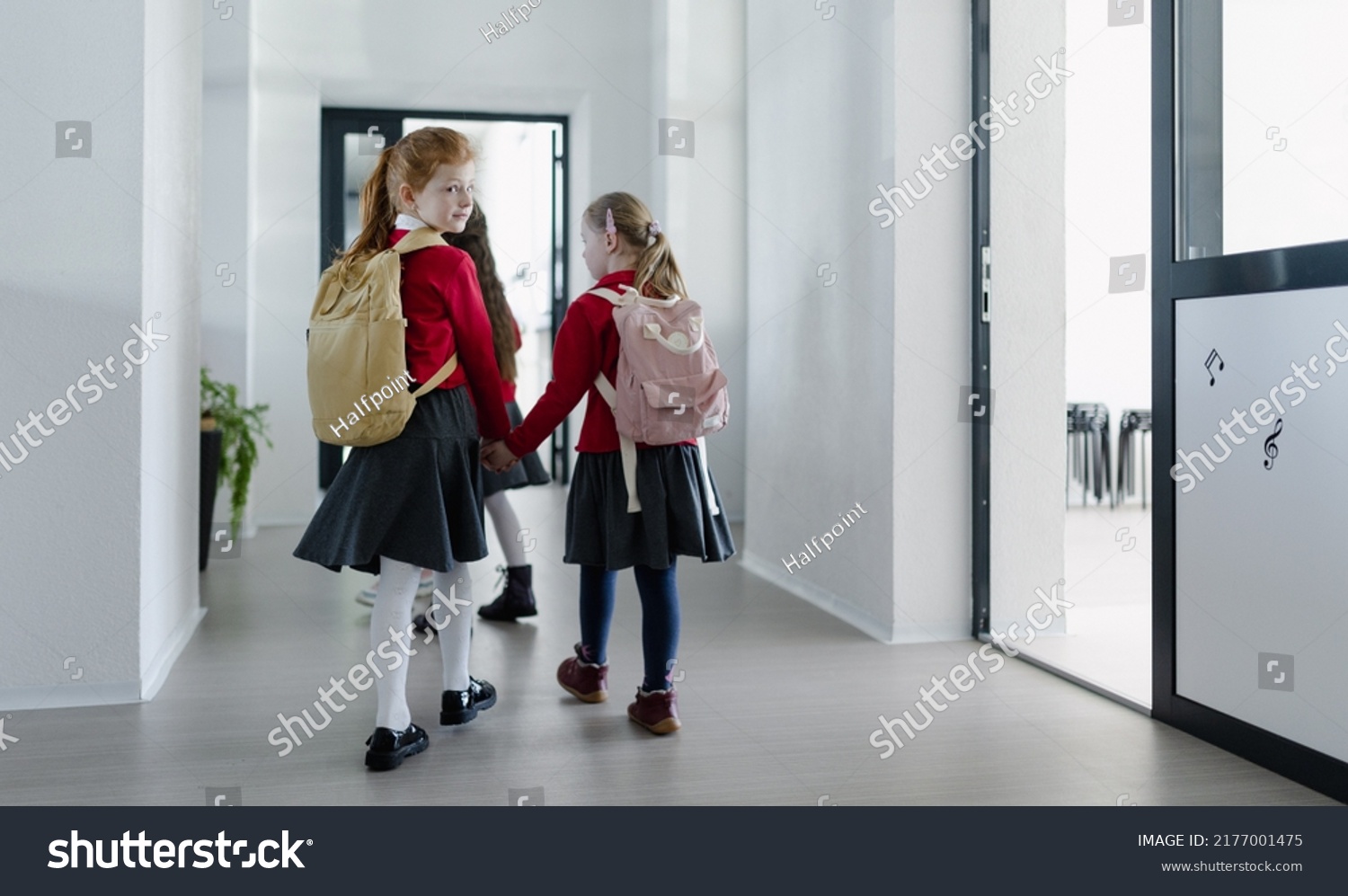 Happy Schoolgirl Down Syndrome Classmate Uniform Stock Photo 2177001475 ...