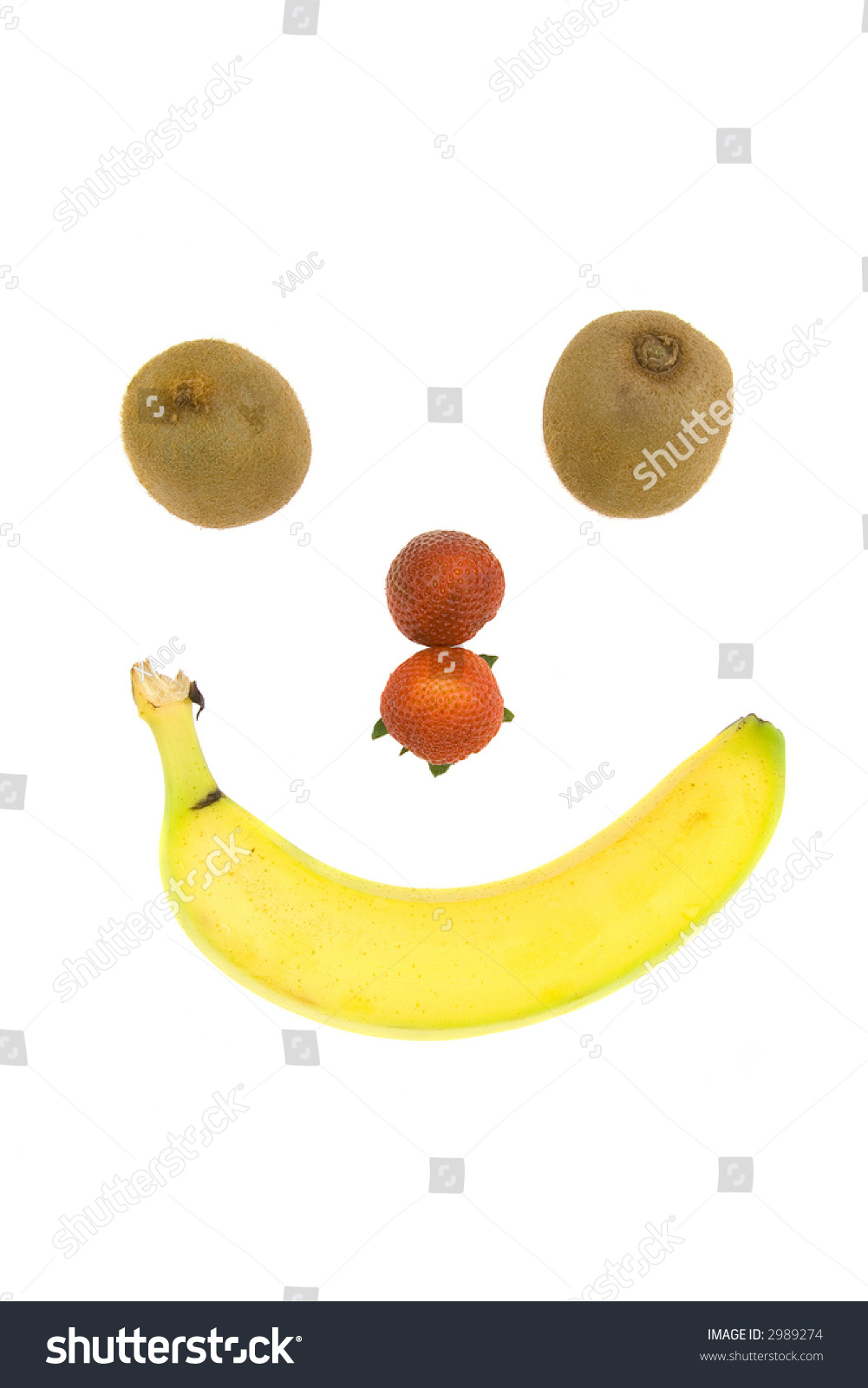 Happy Smiley Fruit Face Isolated On A White Background Stock Photo ...