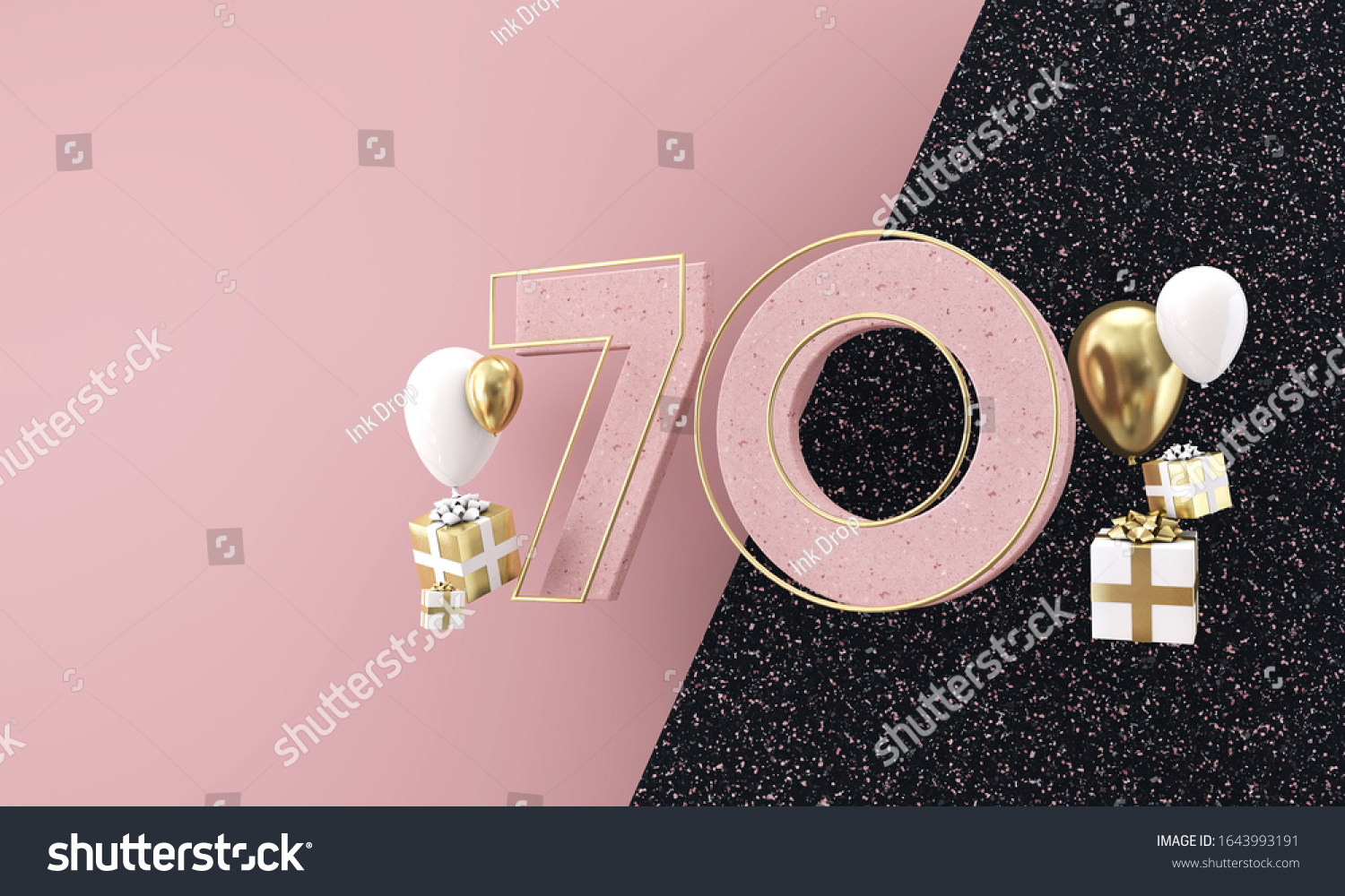 Happy 70th Birthday Party Celebration Modern Stock Illustration 1643993191