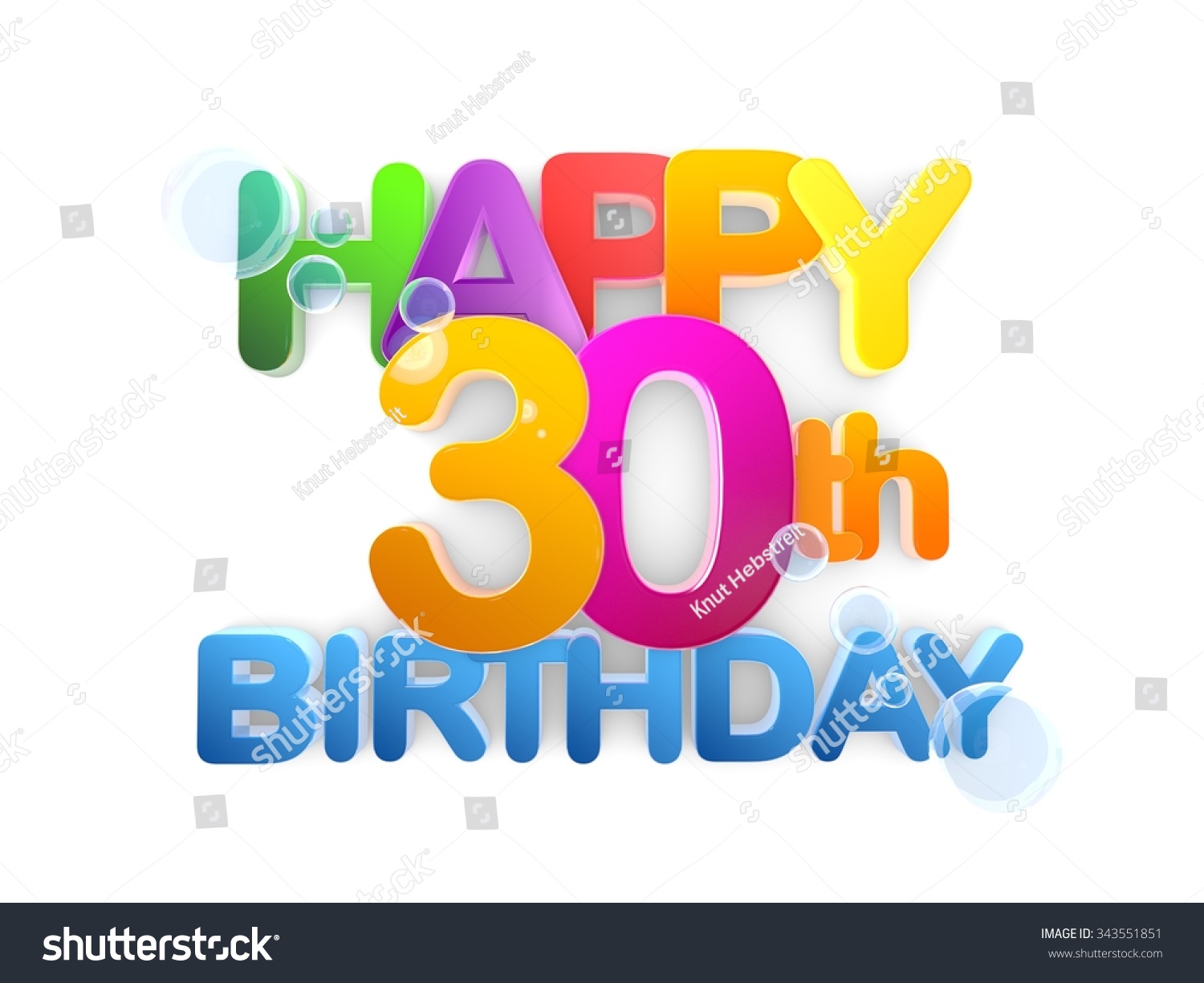 Happy 30th Birthday Title In Big Letters, Light Stock Photo 343551851 ...